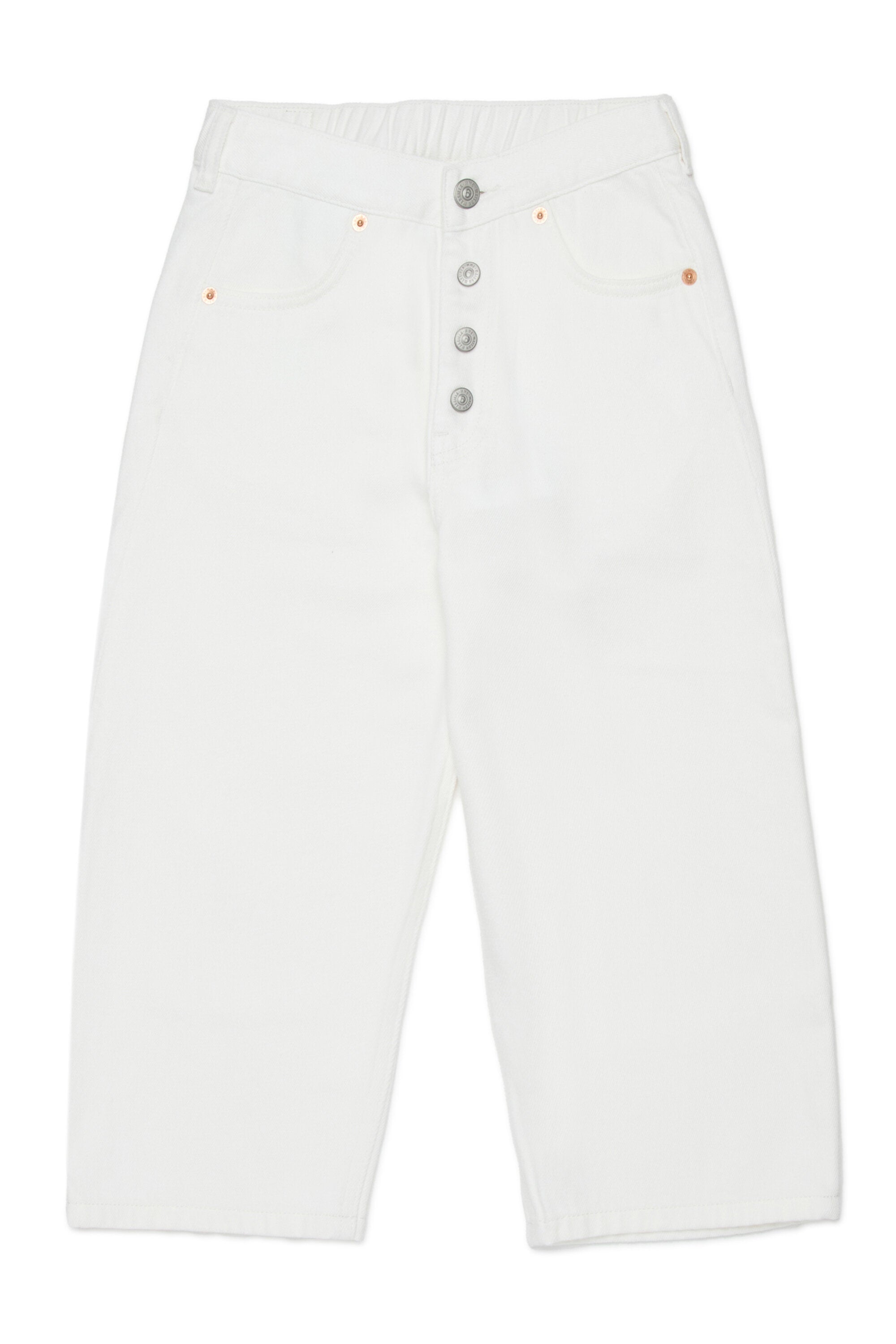White regular-fit five-pocket jeans