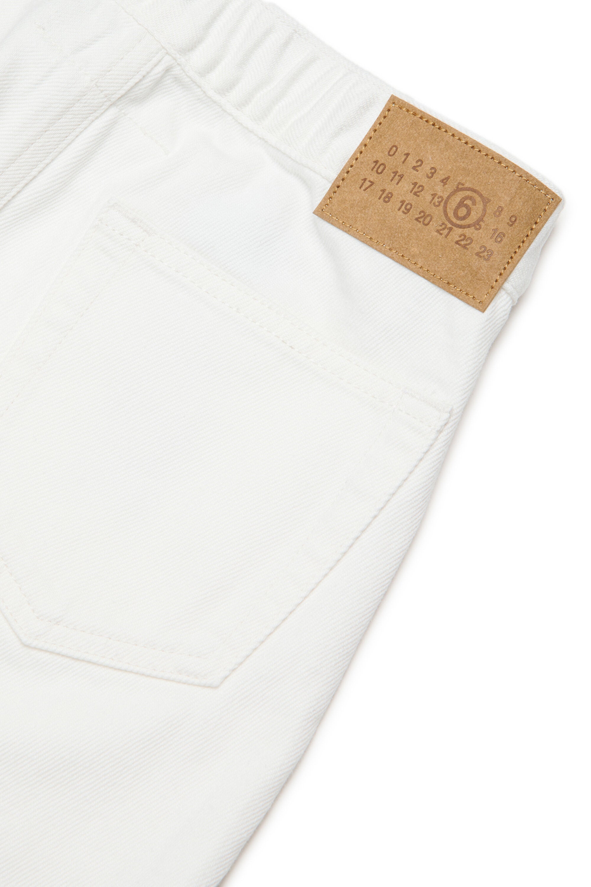 White regular-fit five-pocket jeans