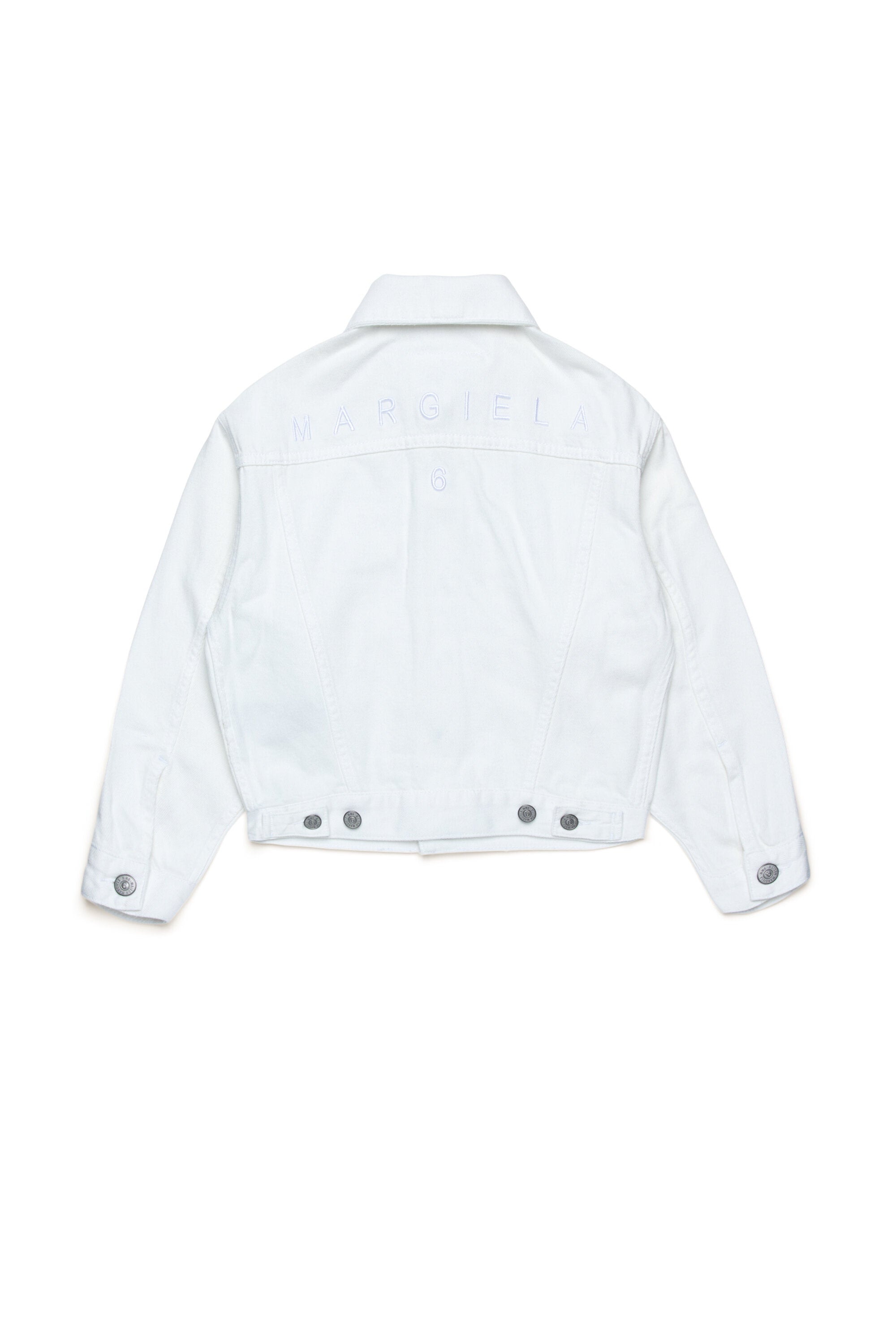 Branded white denim jacket