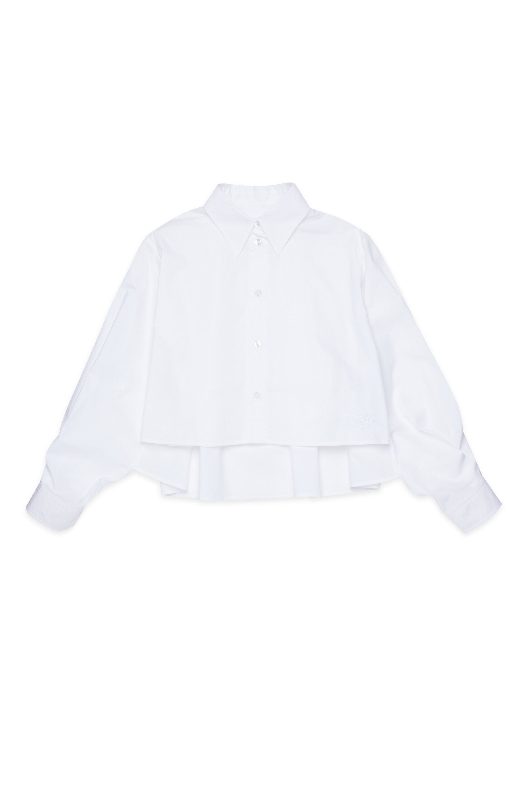 Cropped poplin shirt with pleated back
