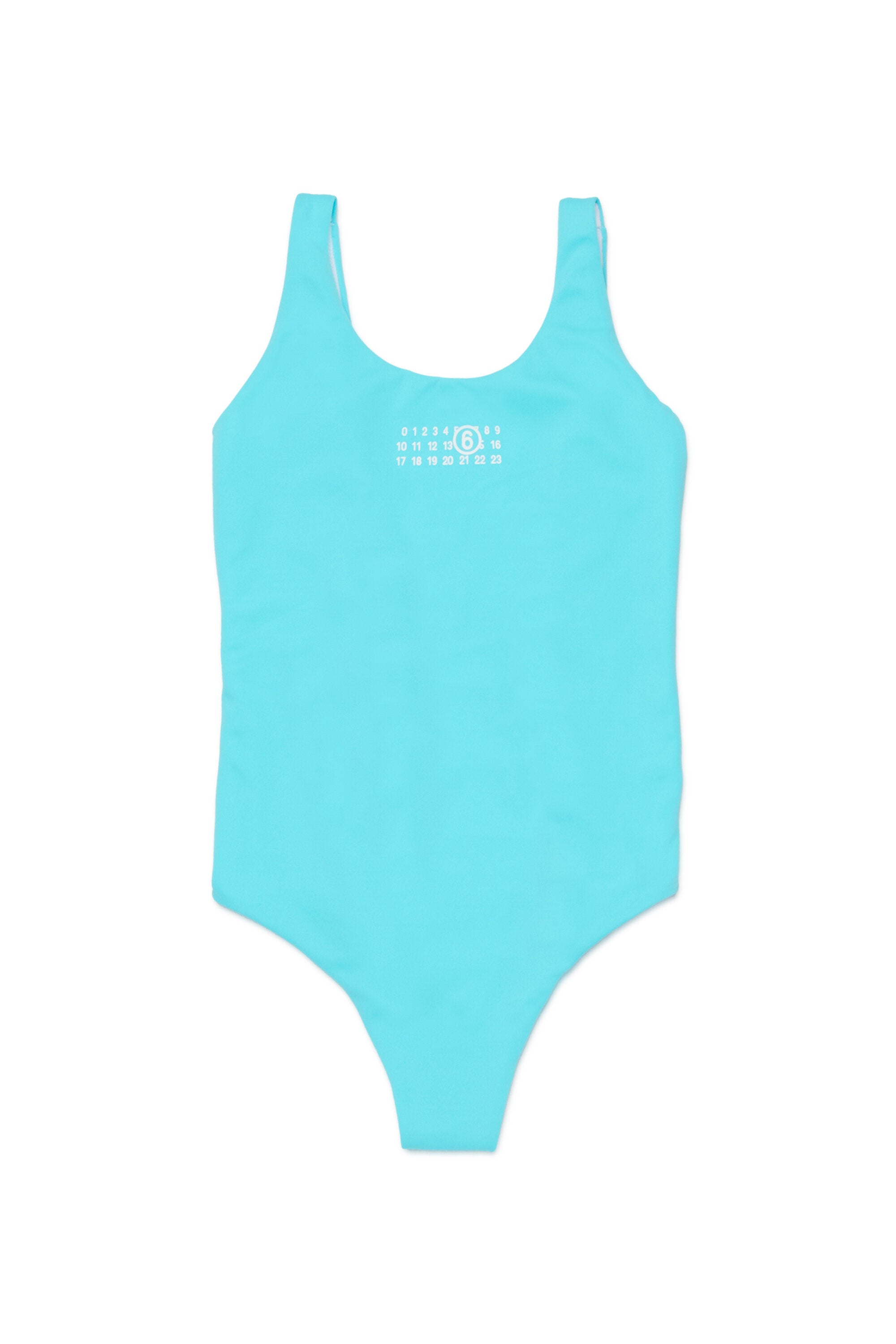 One-piece swimsuit with logo
