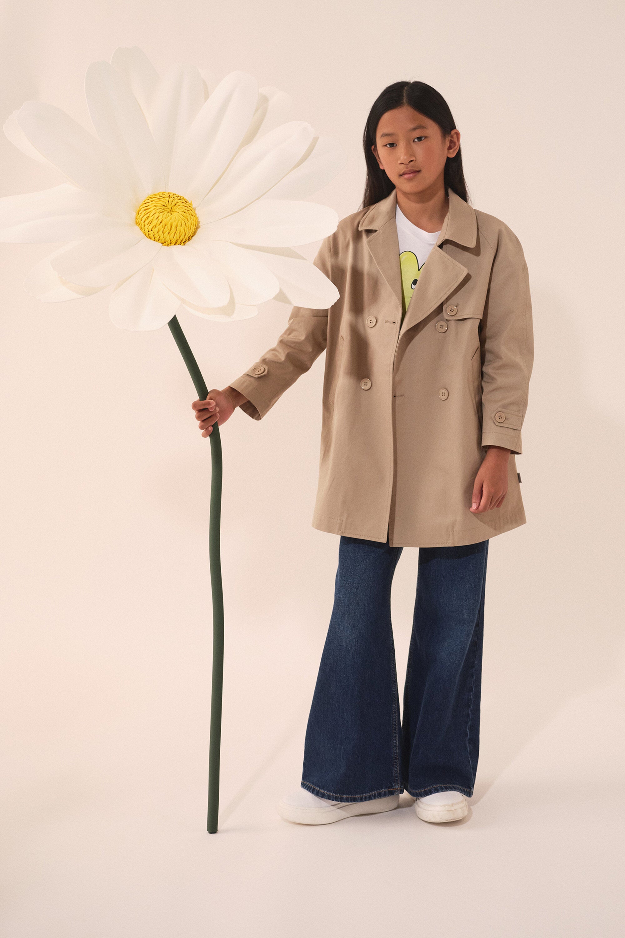 Double-breasted re-cut trench jacket