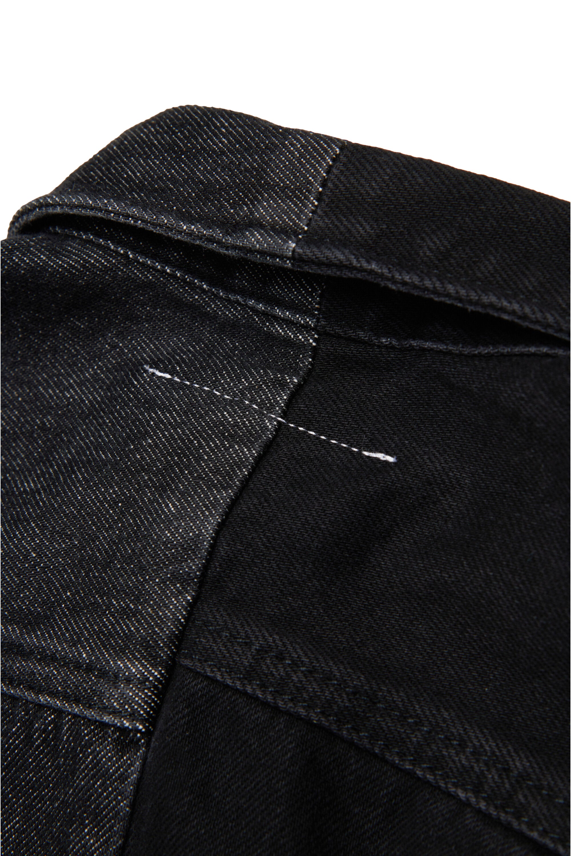 文字入りツートーンデニムノースリーブドレス