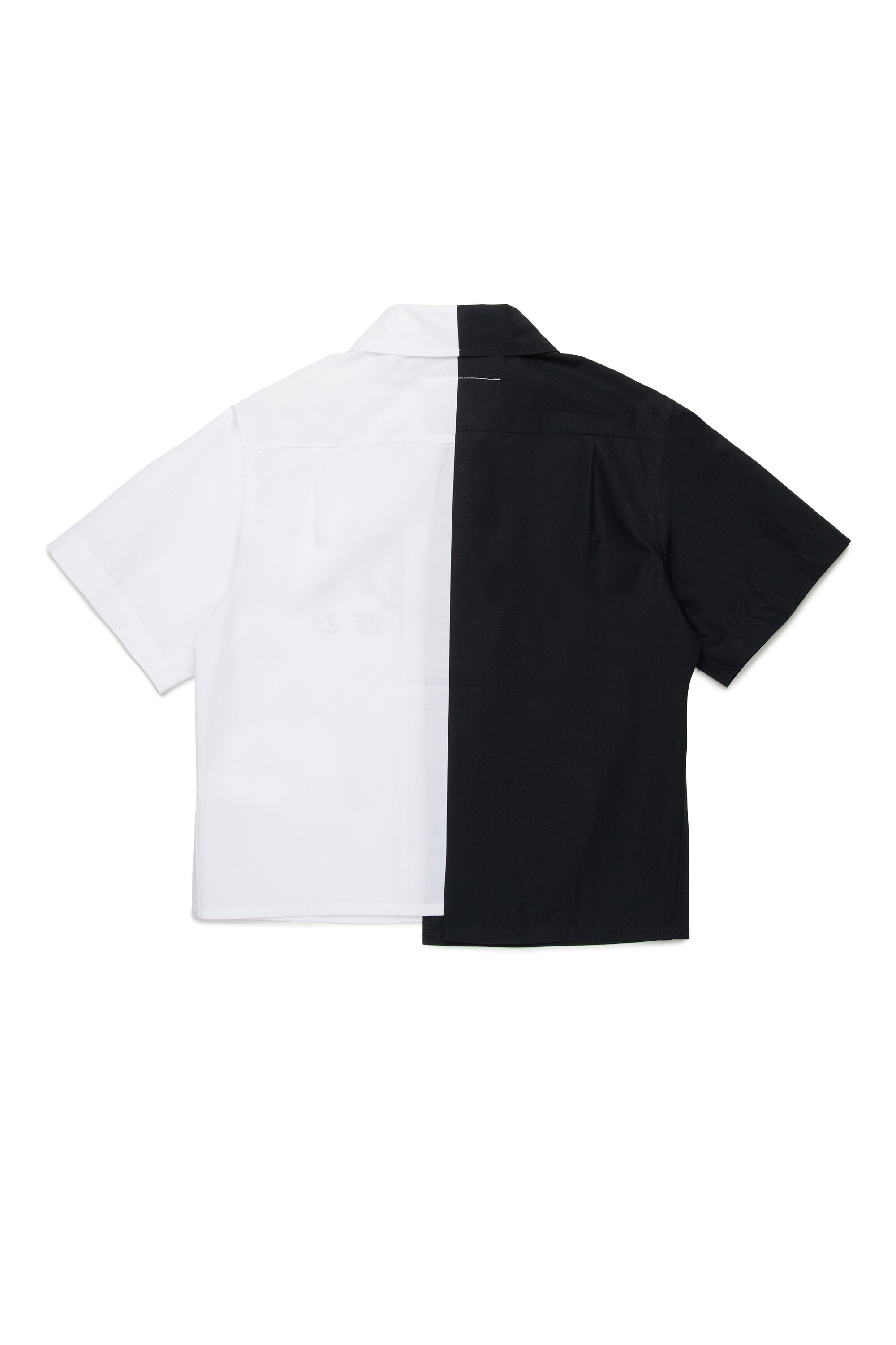 カラーブロック・ポプリン・リカットシャツ