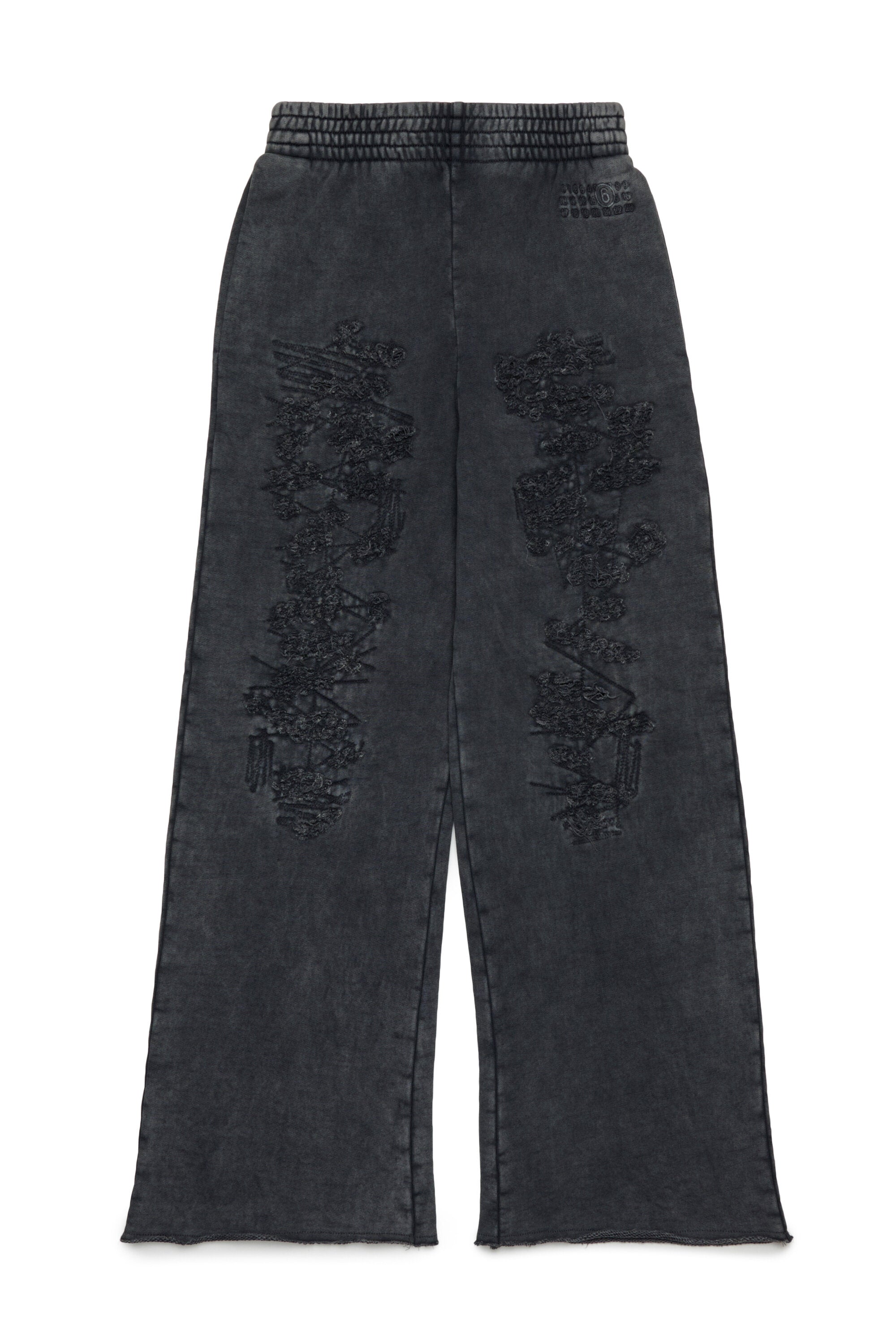 Fleece pants with mending breaks