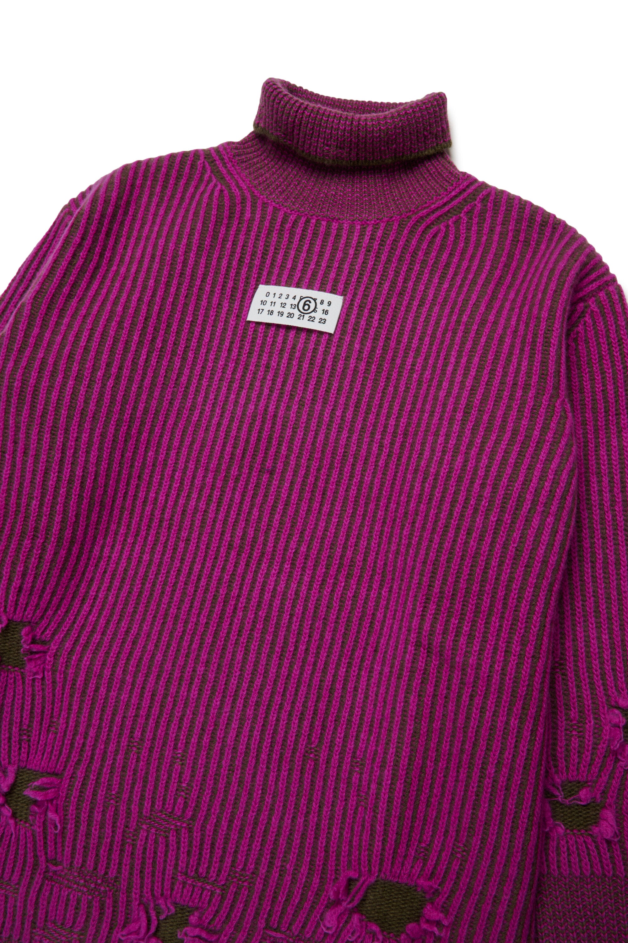 リブ編みウールのミニドレス