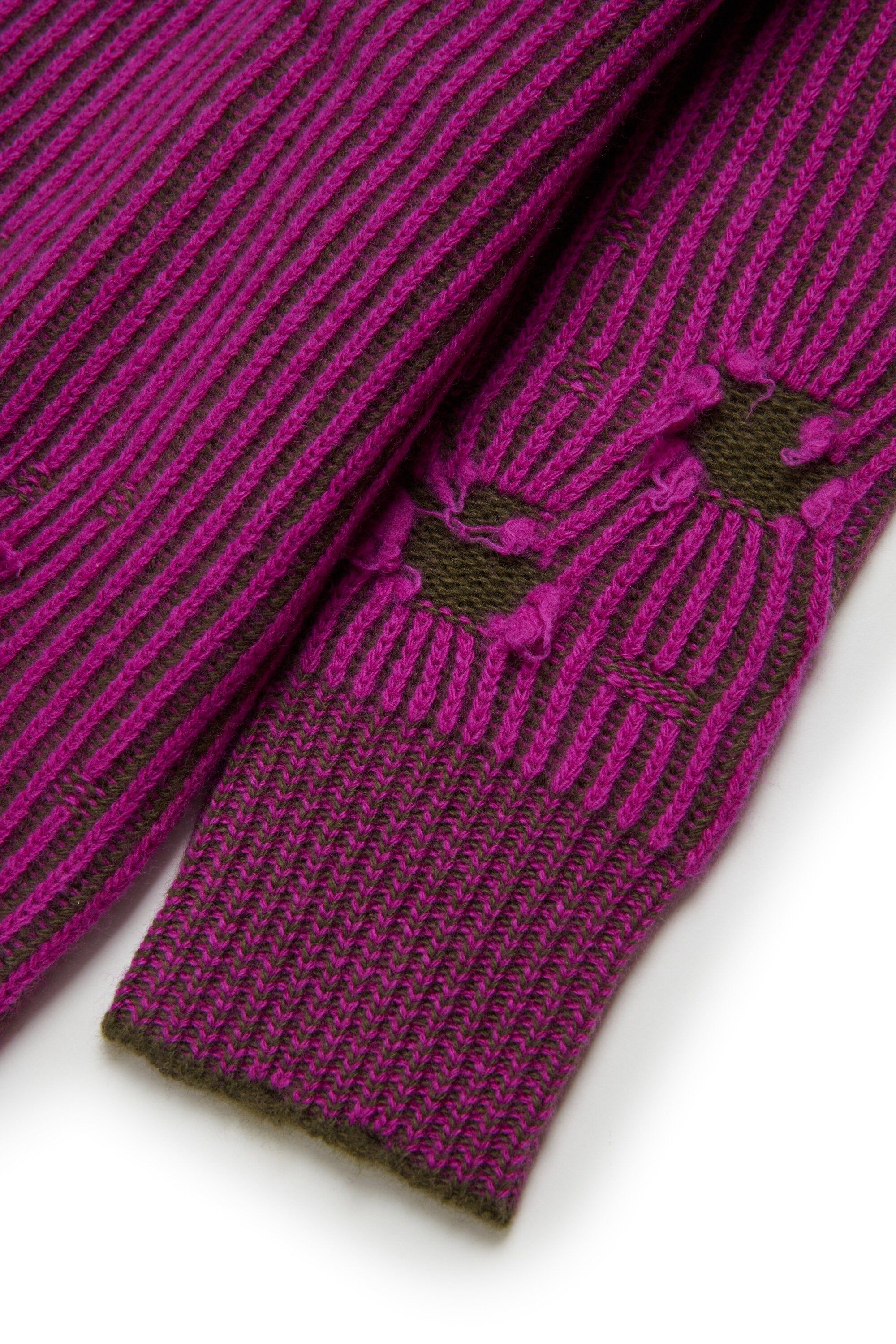 リブ編みウールのミニドレス