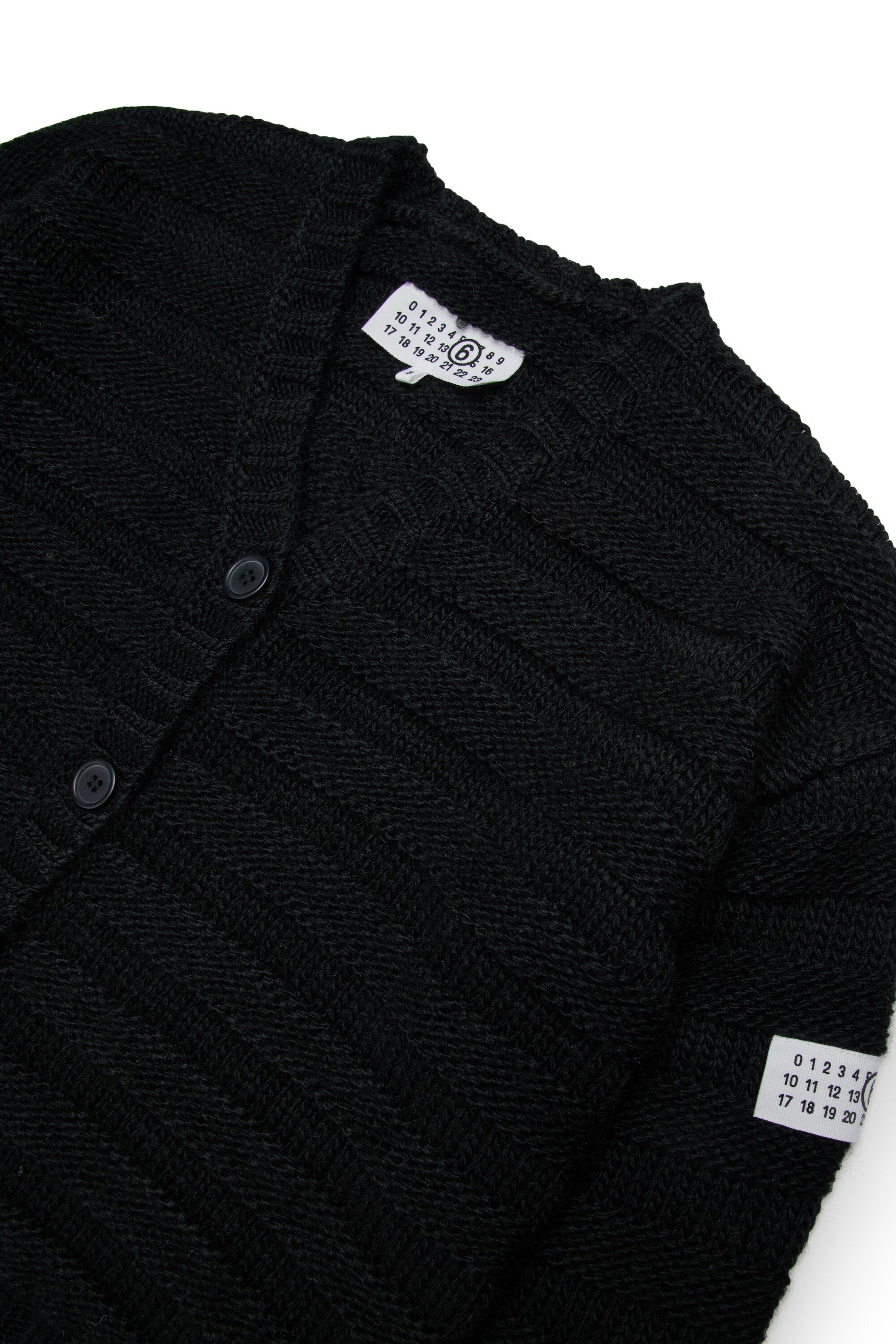 Ribbed wool-blend cardigan with breaks