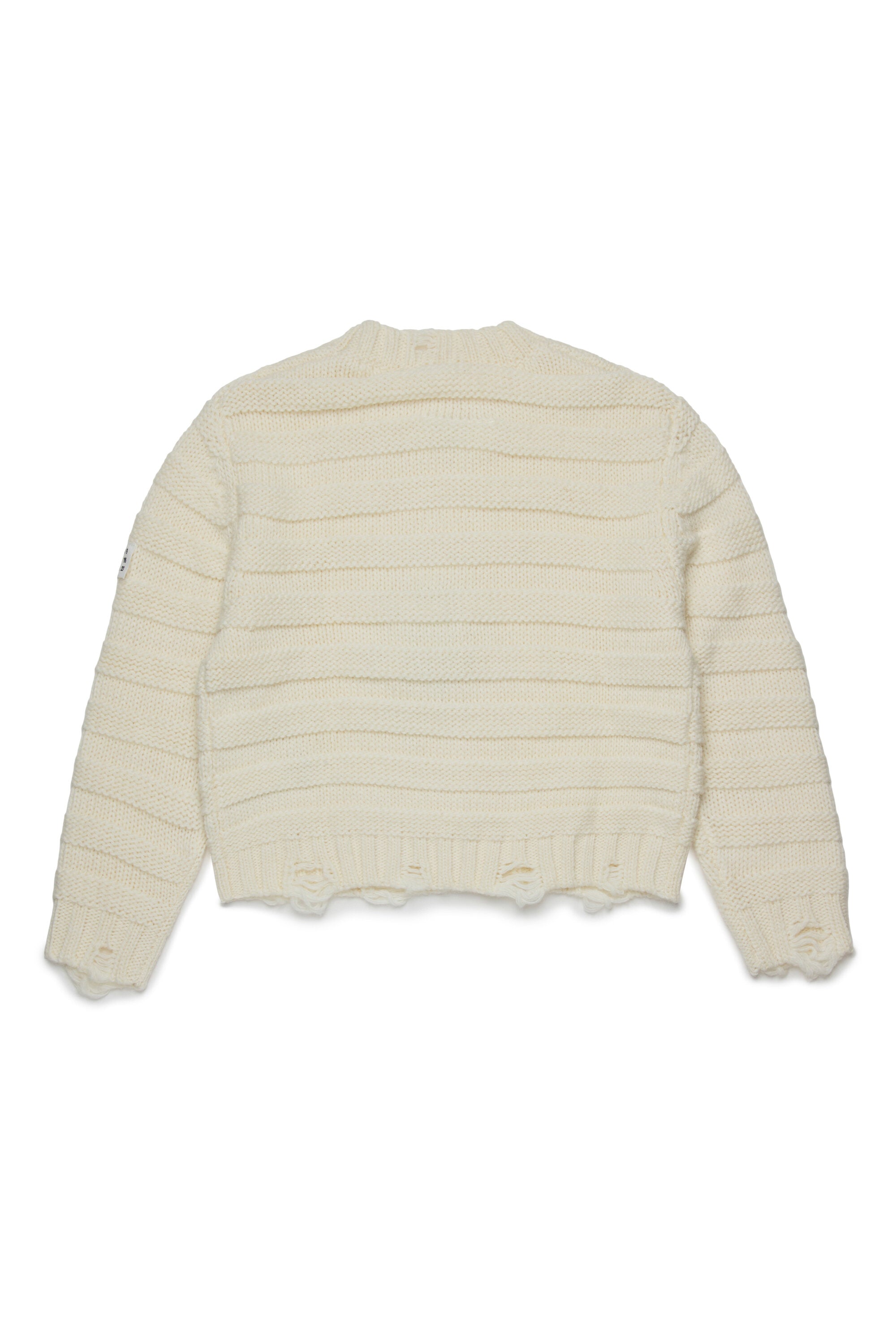 リブ編みのウール混プルオーバー。