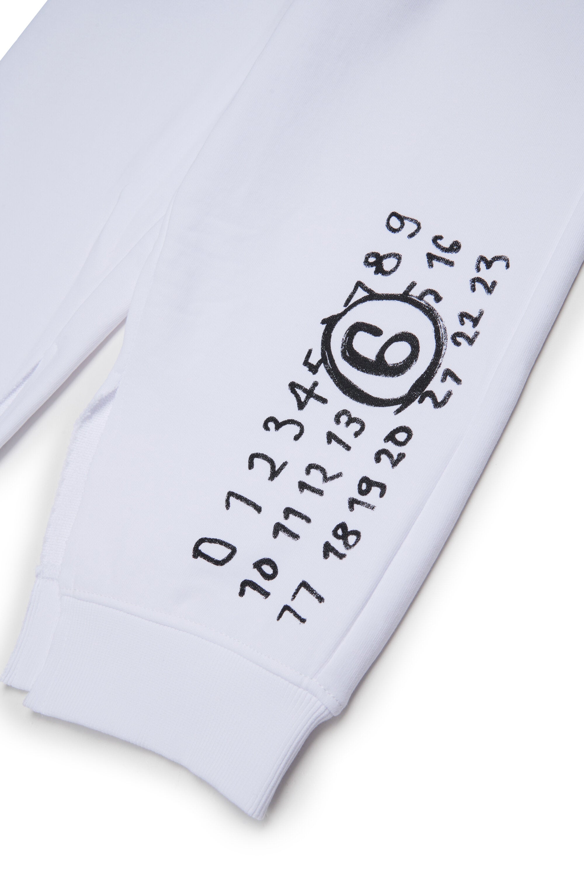 Split jogger pants branded with Hand Written logo