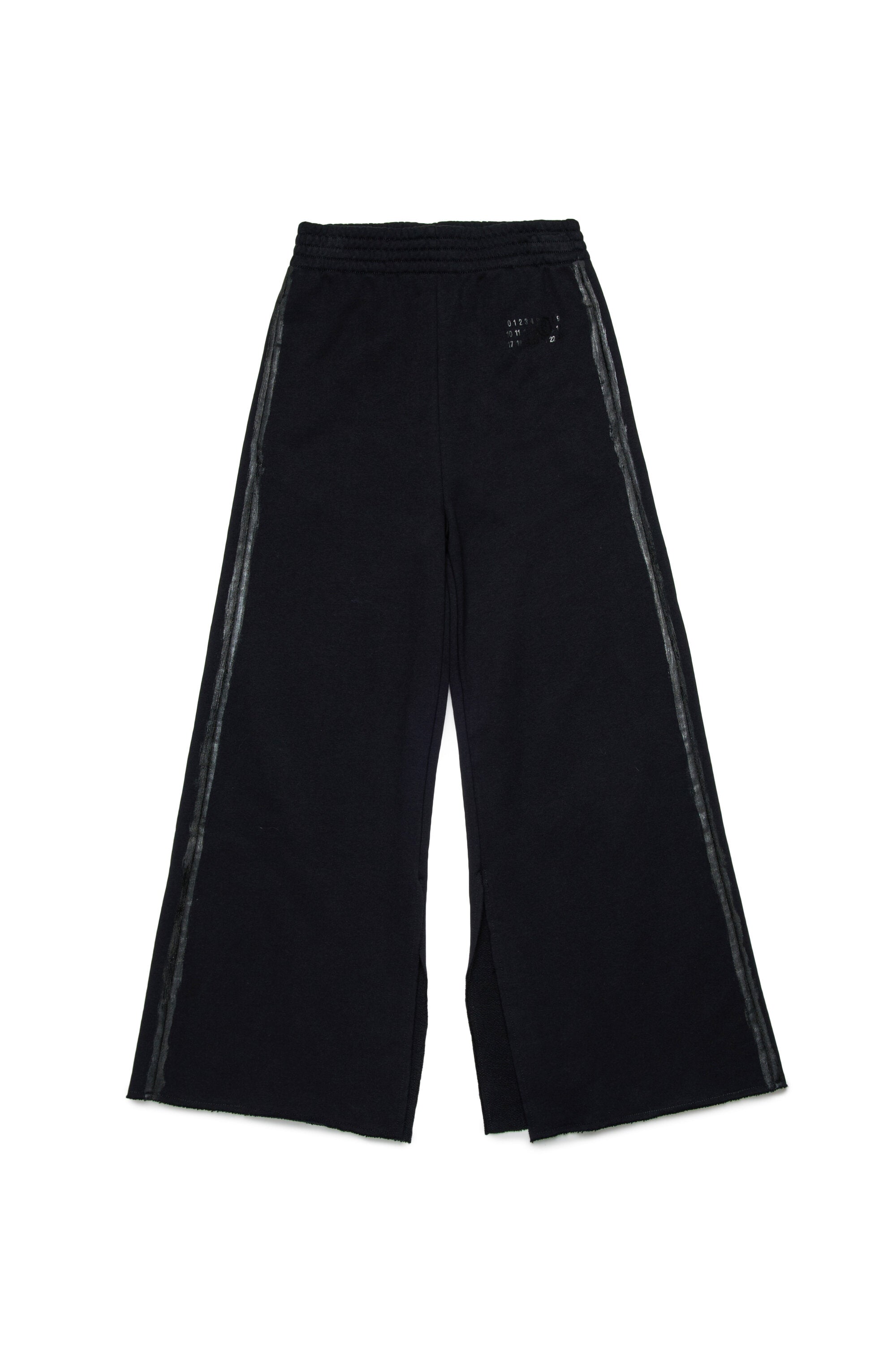 光沢のあるプラッキングのフリースパンツ