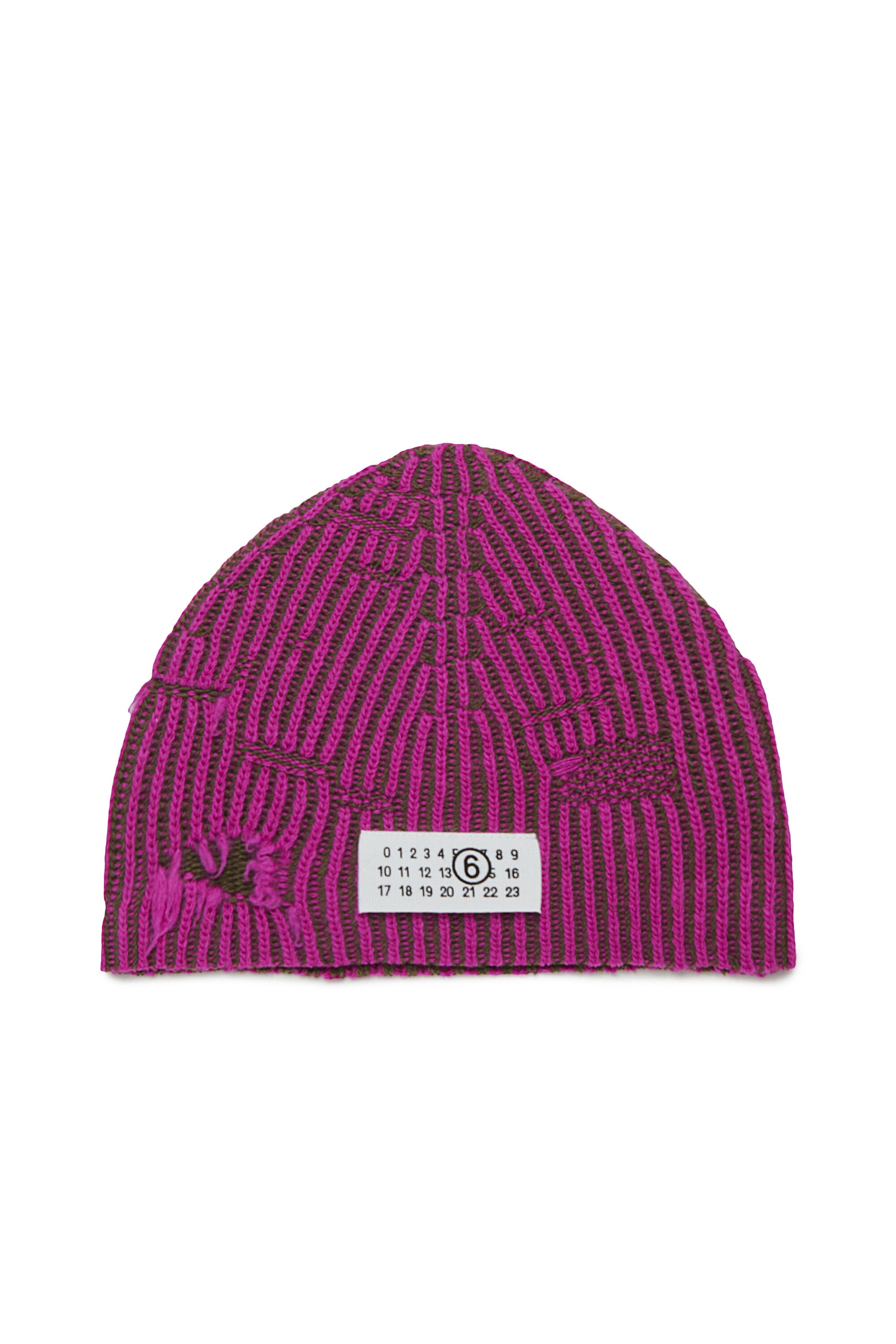 リブ編みウールビーニー