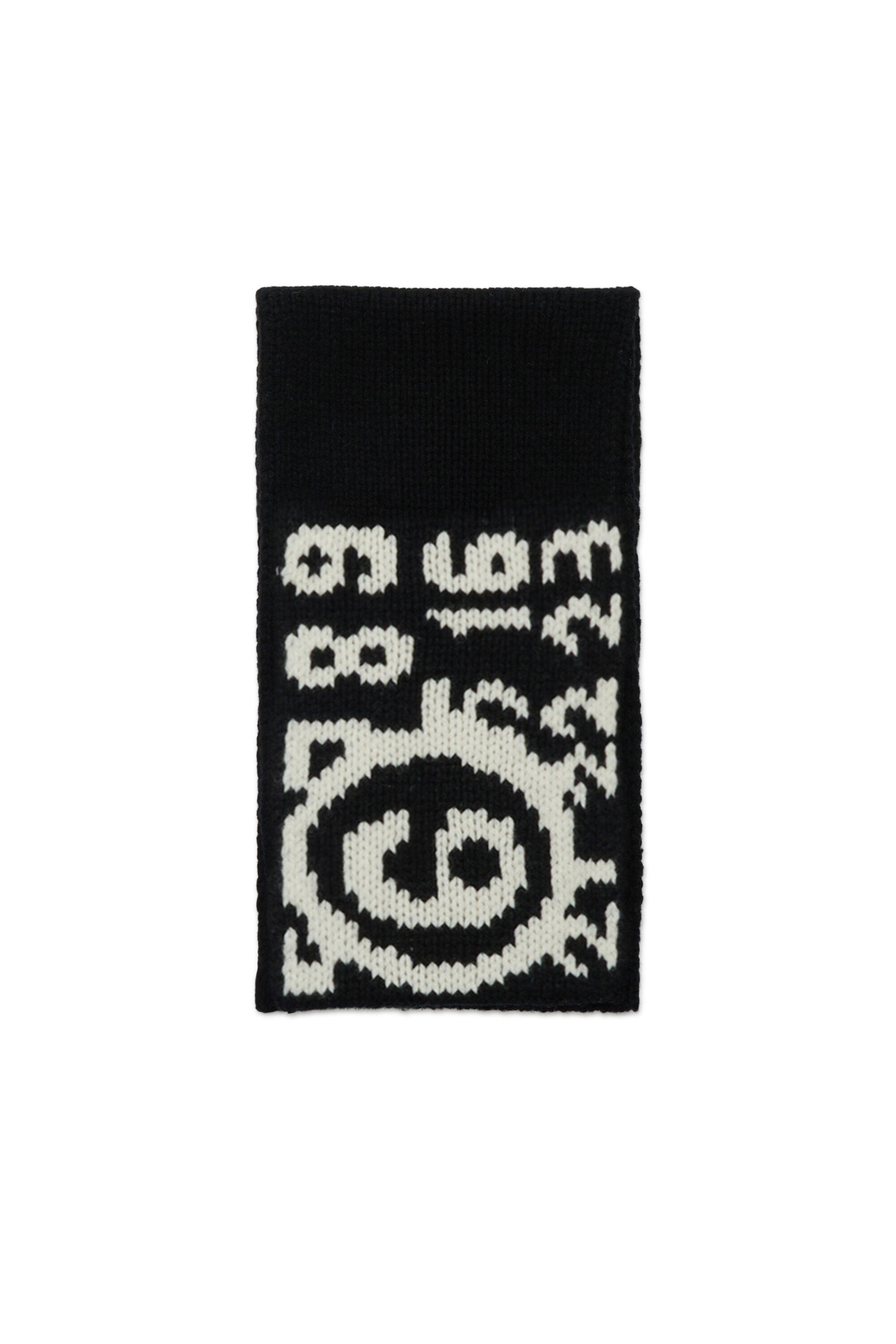 Wool-blend knit scarf with Numeric logo