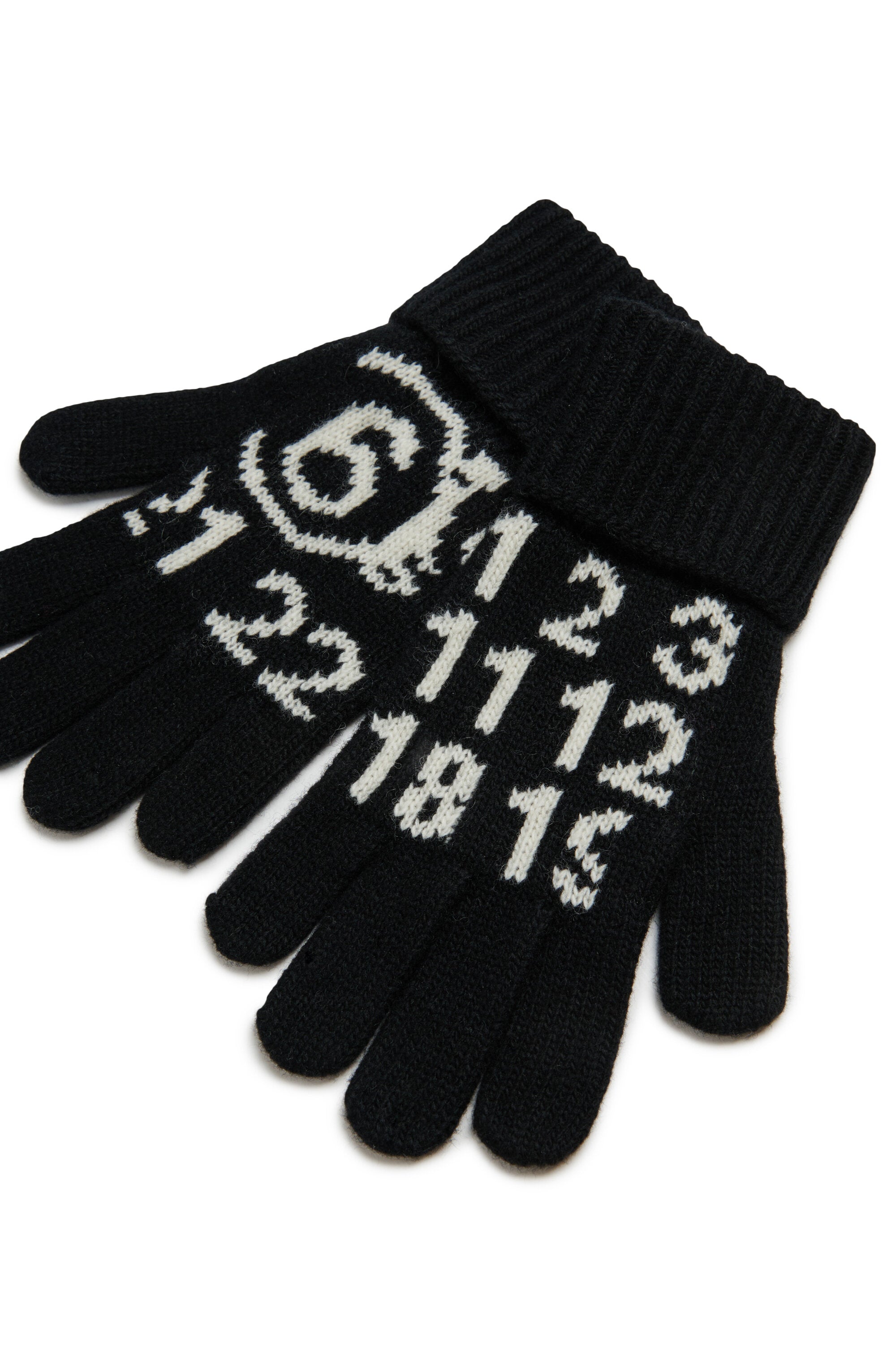 Wool-blend knit gloves with Numeric logo