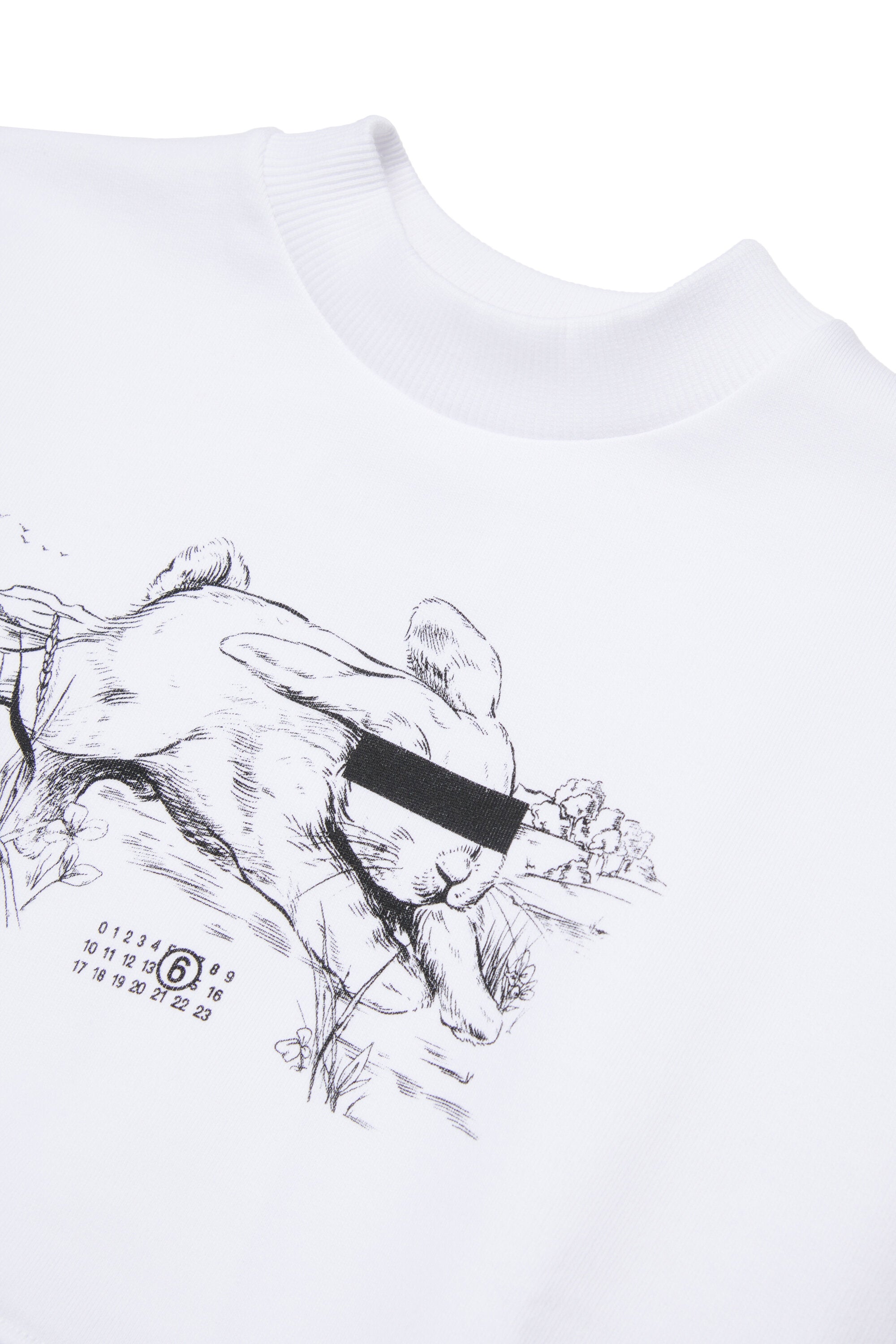 グラフィックプリント入りクルーネックスウェット