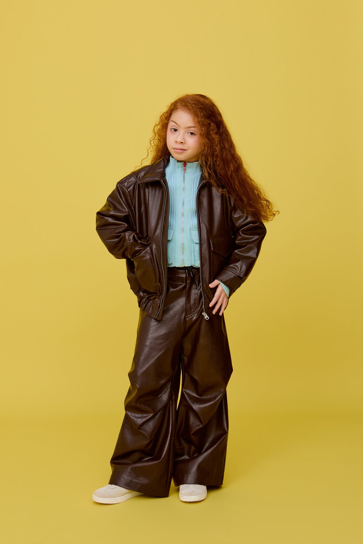 ロゴプリント入りバイカージャケット