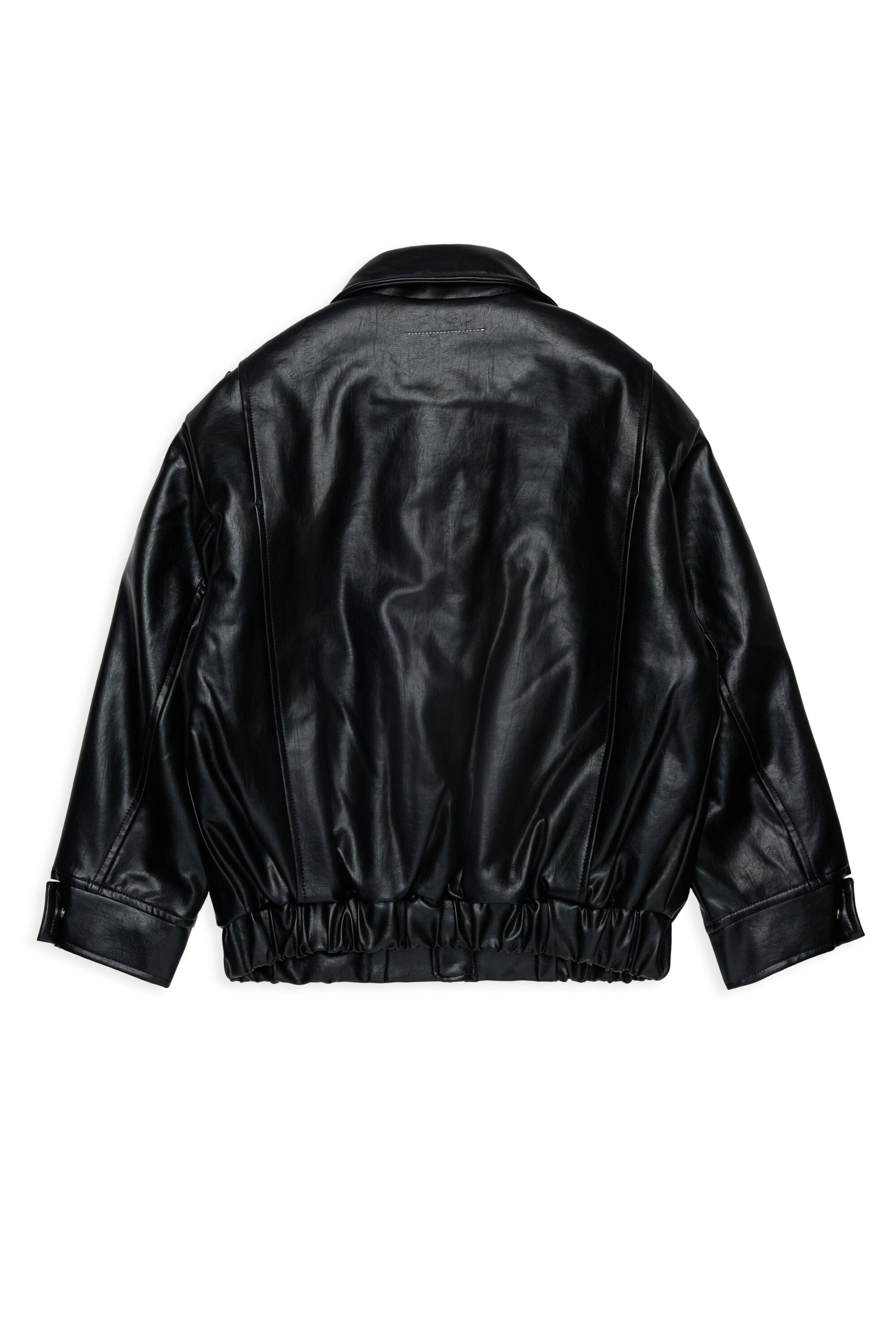 Biker jacket with printed logo
