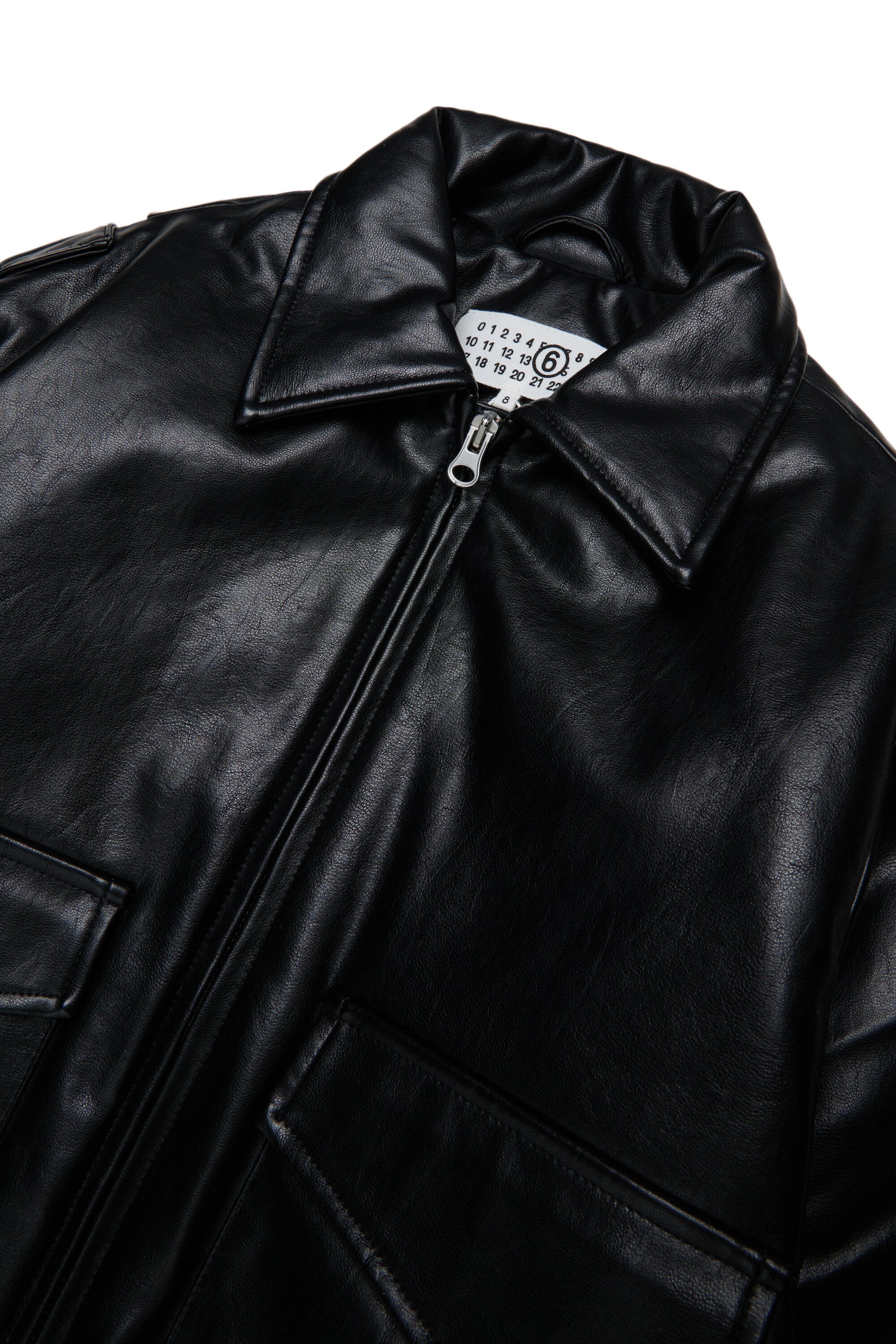 Biker jacket with printed logo