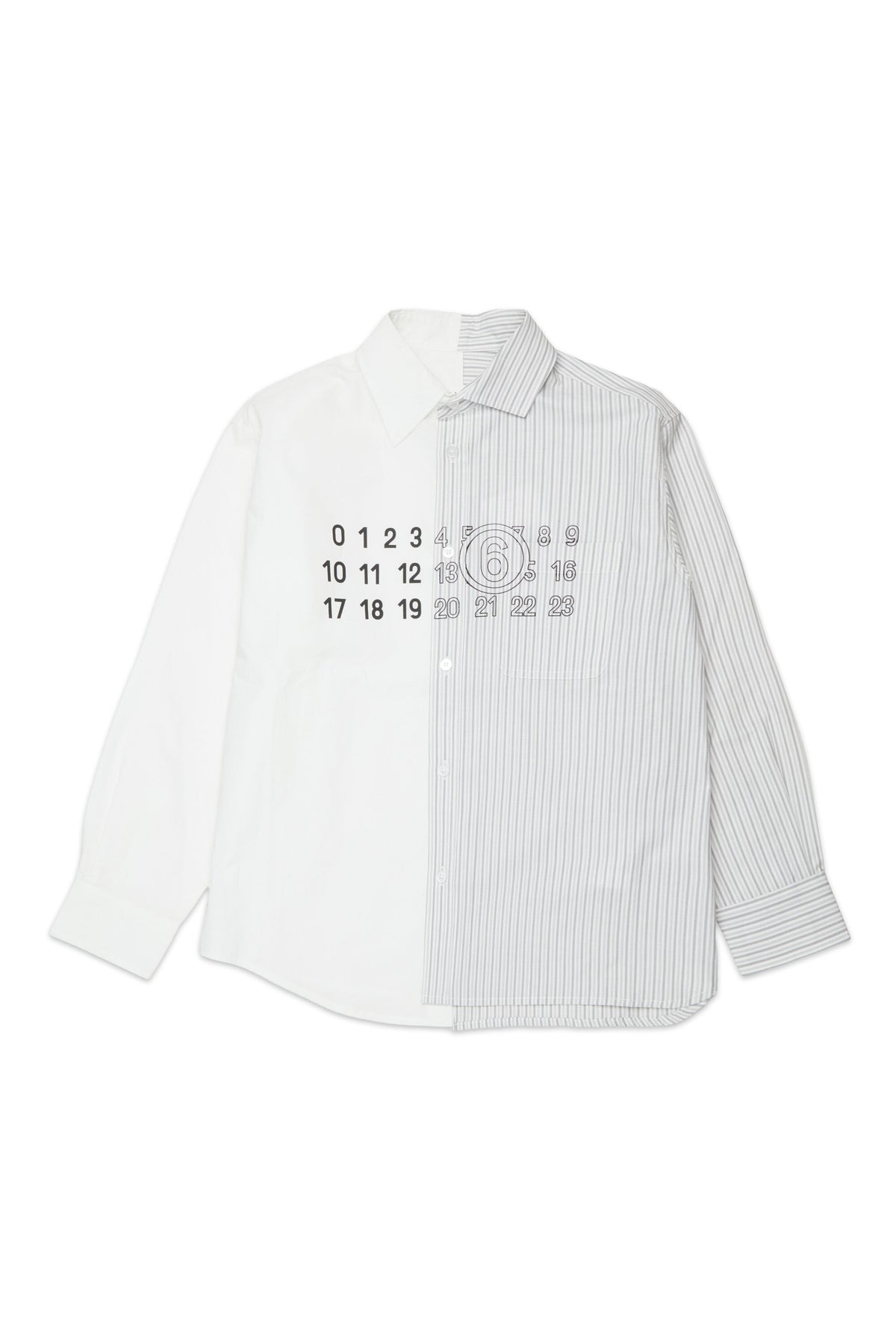 Asymmetric shirt with double pattern
