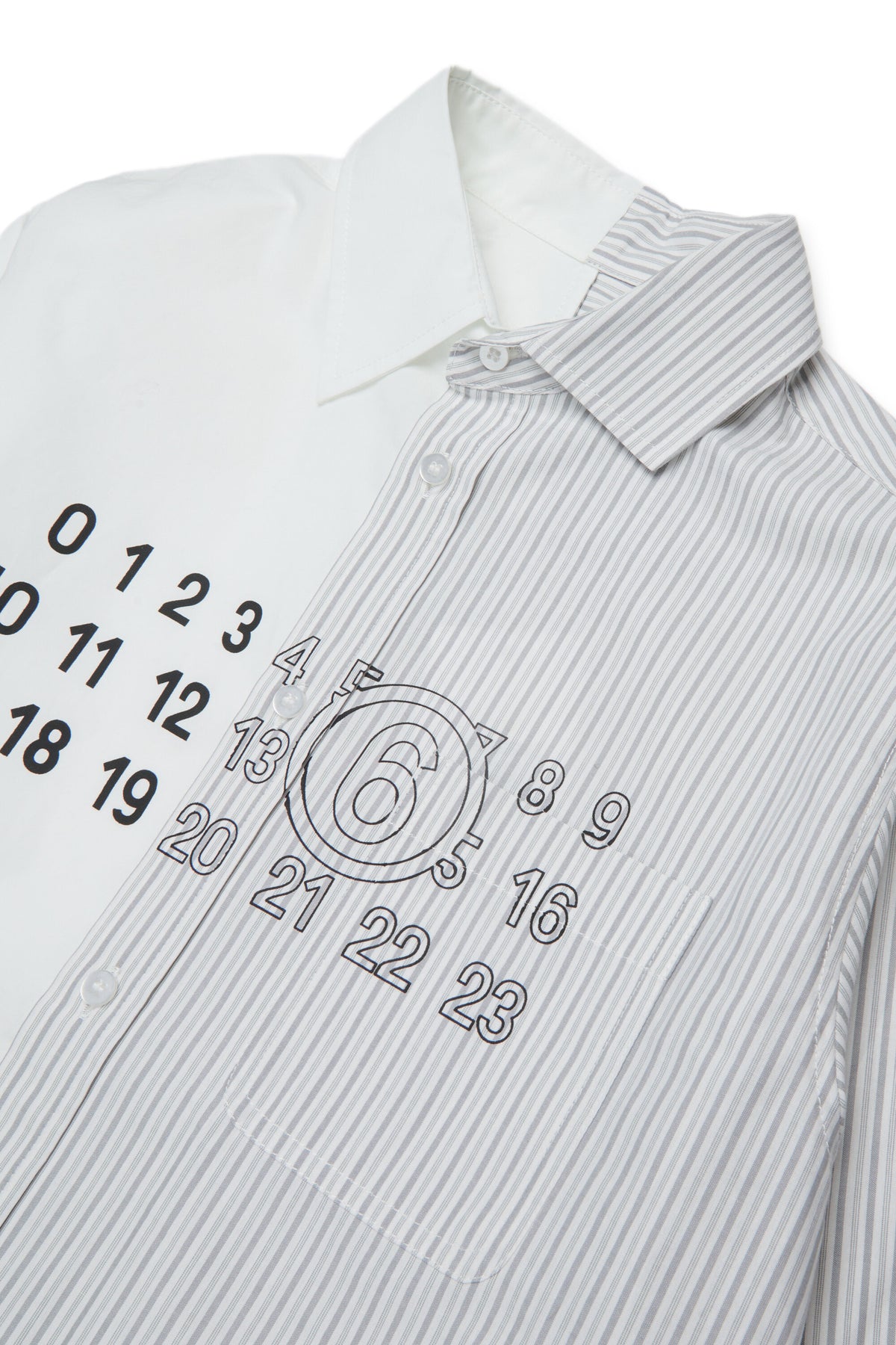 Asymmetric shirt with double pattern