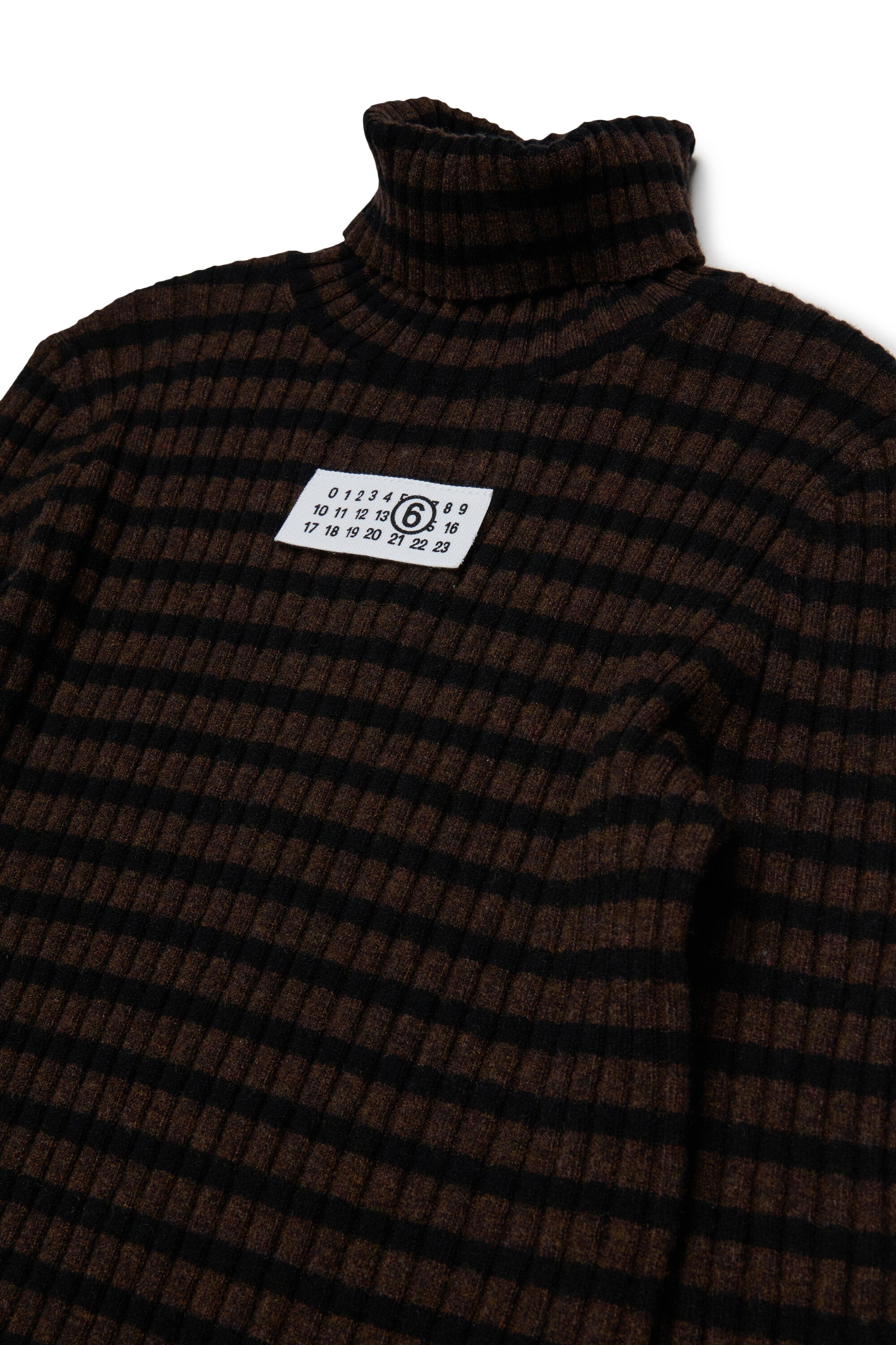 Striped turtleneck with logo
