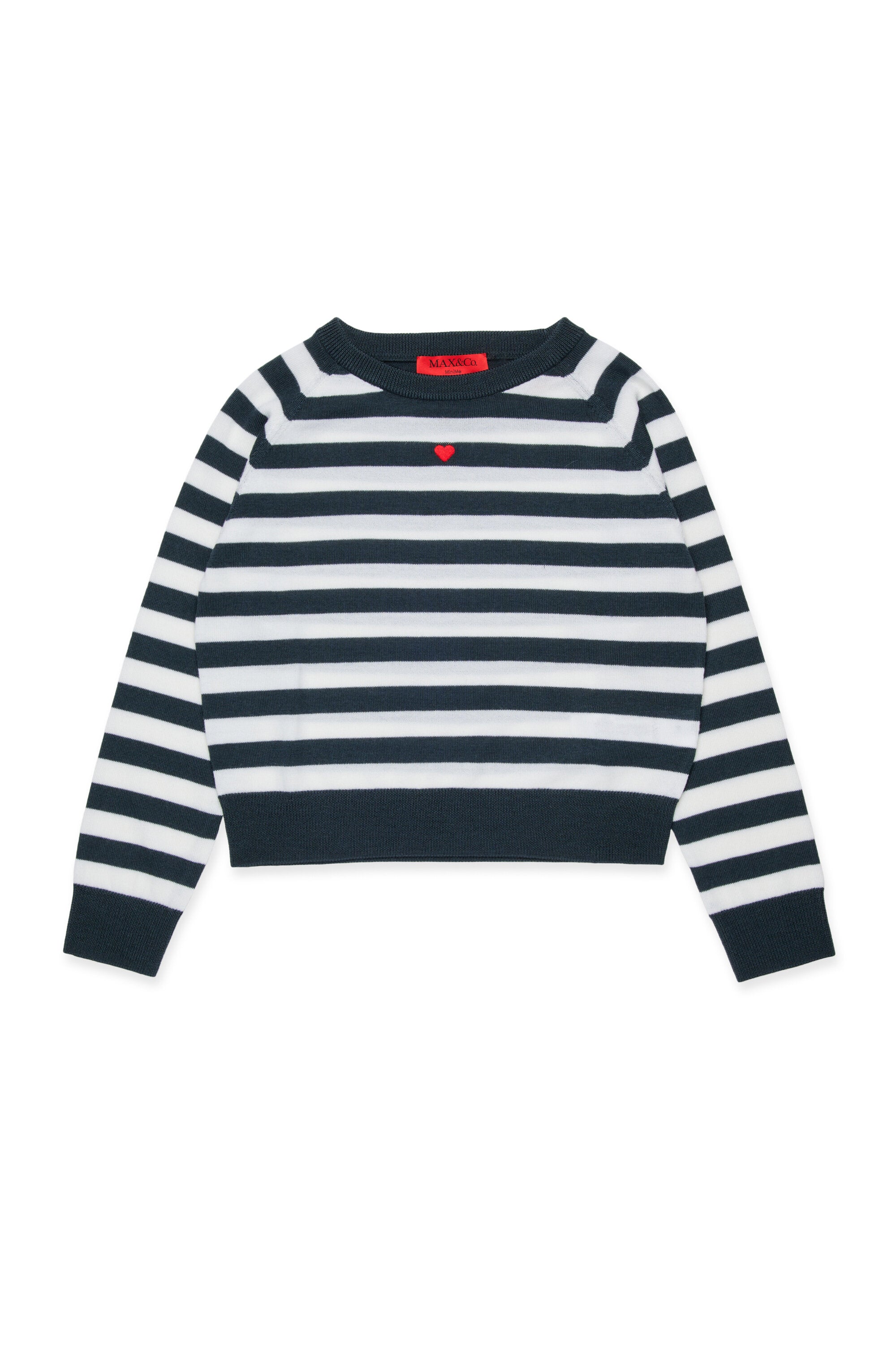 Wool crew-neck pullover with stripes