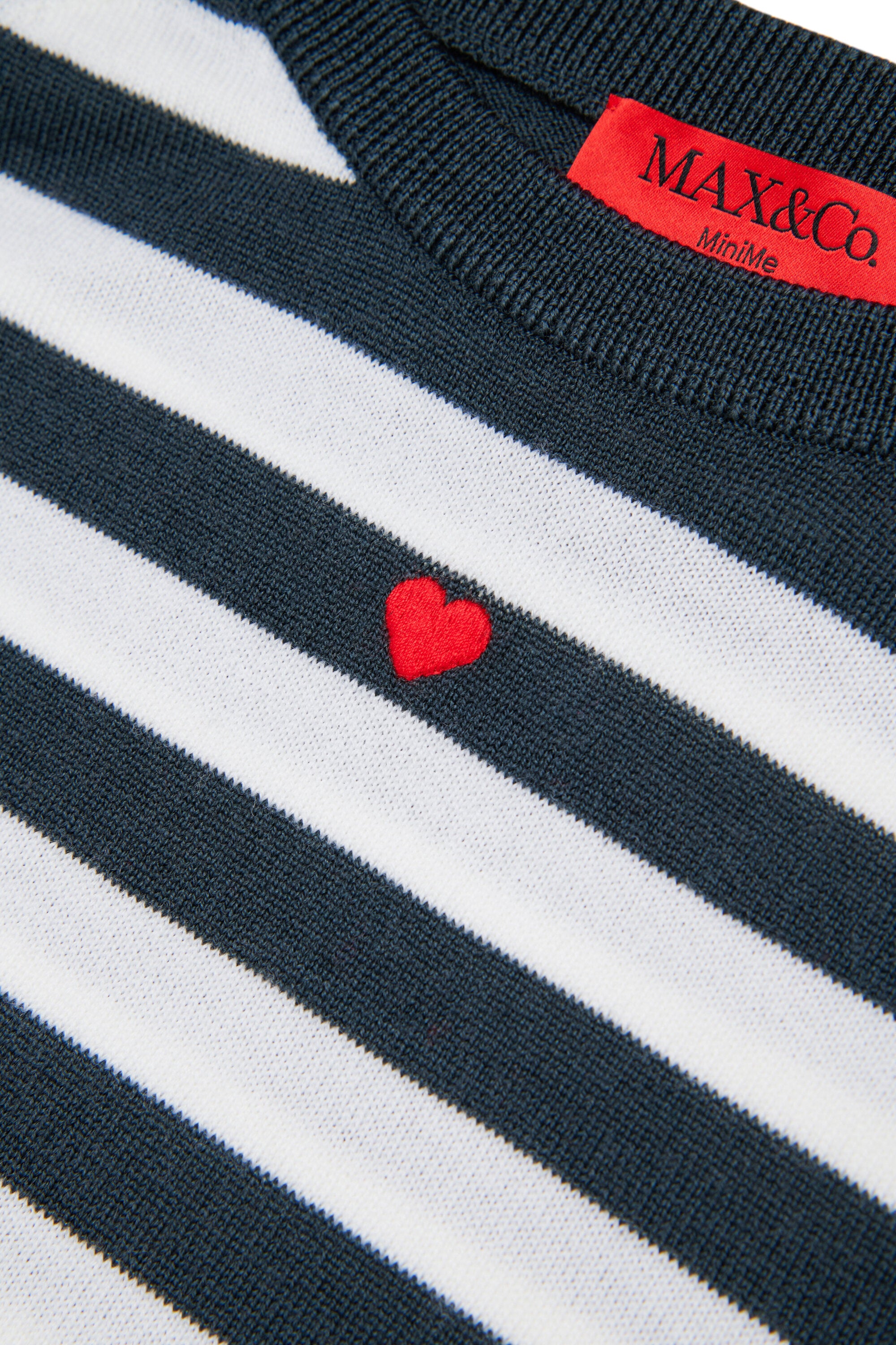 Wool crew-neck pullover with stripes