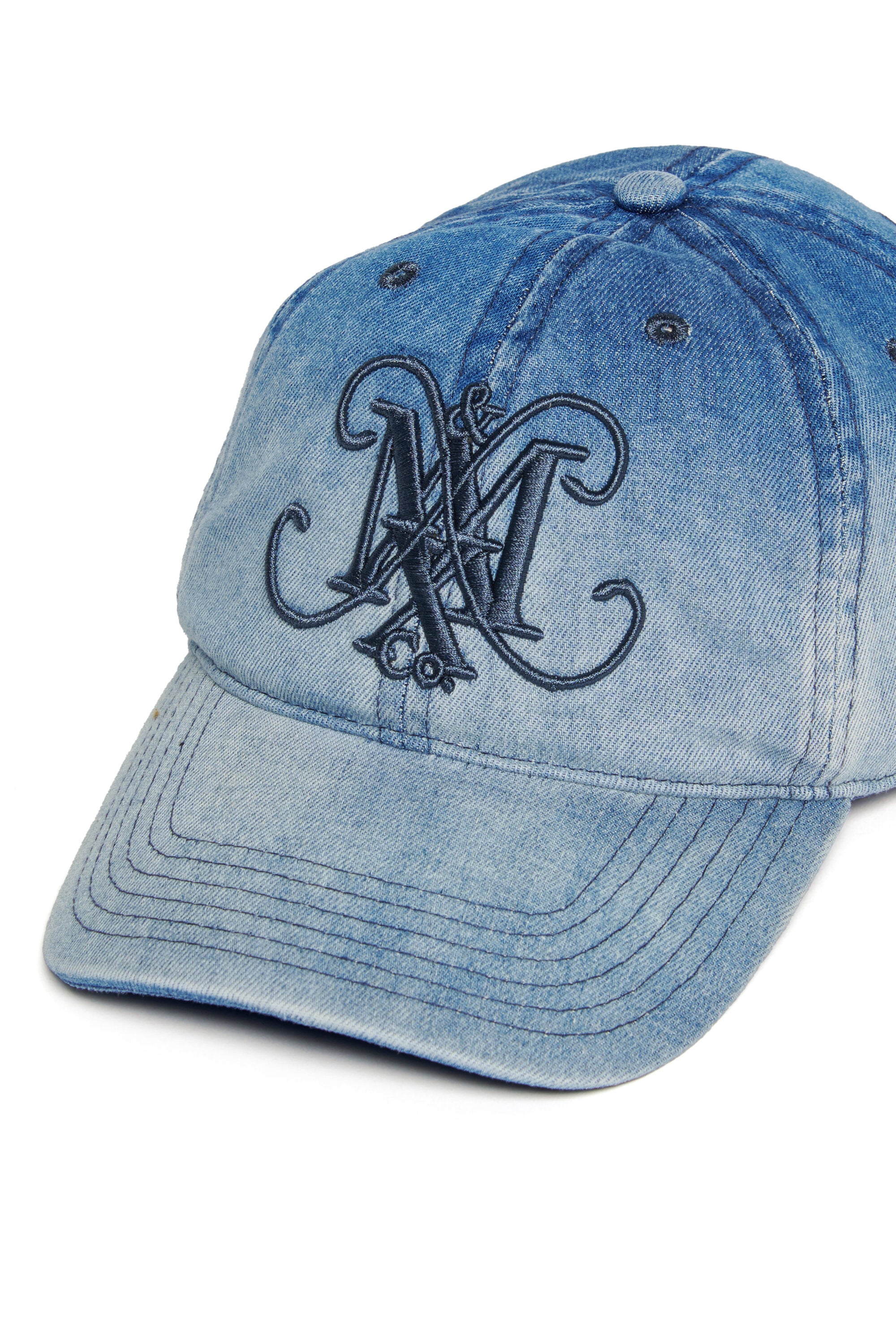 Bleached denim baseball cap