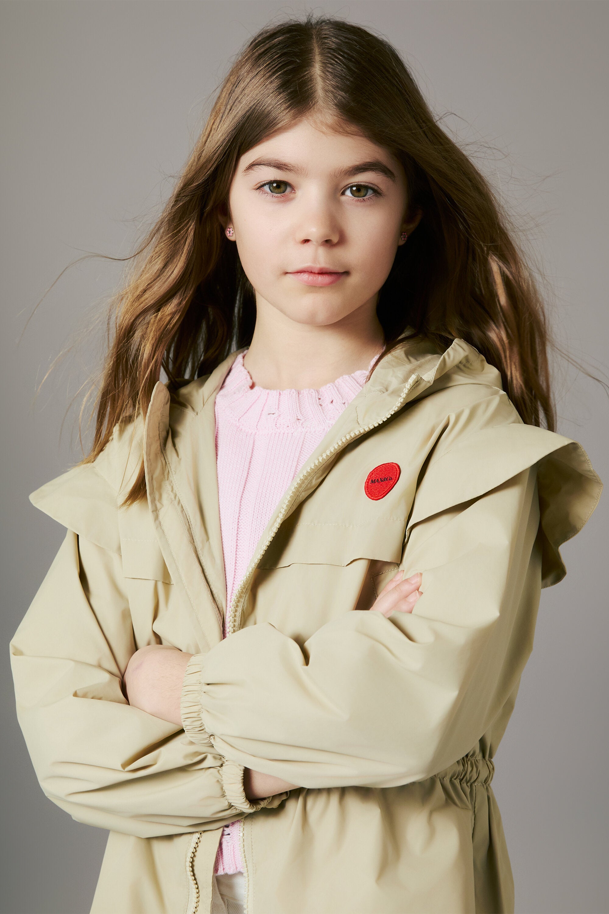 Windbreaker jacket with ruffles