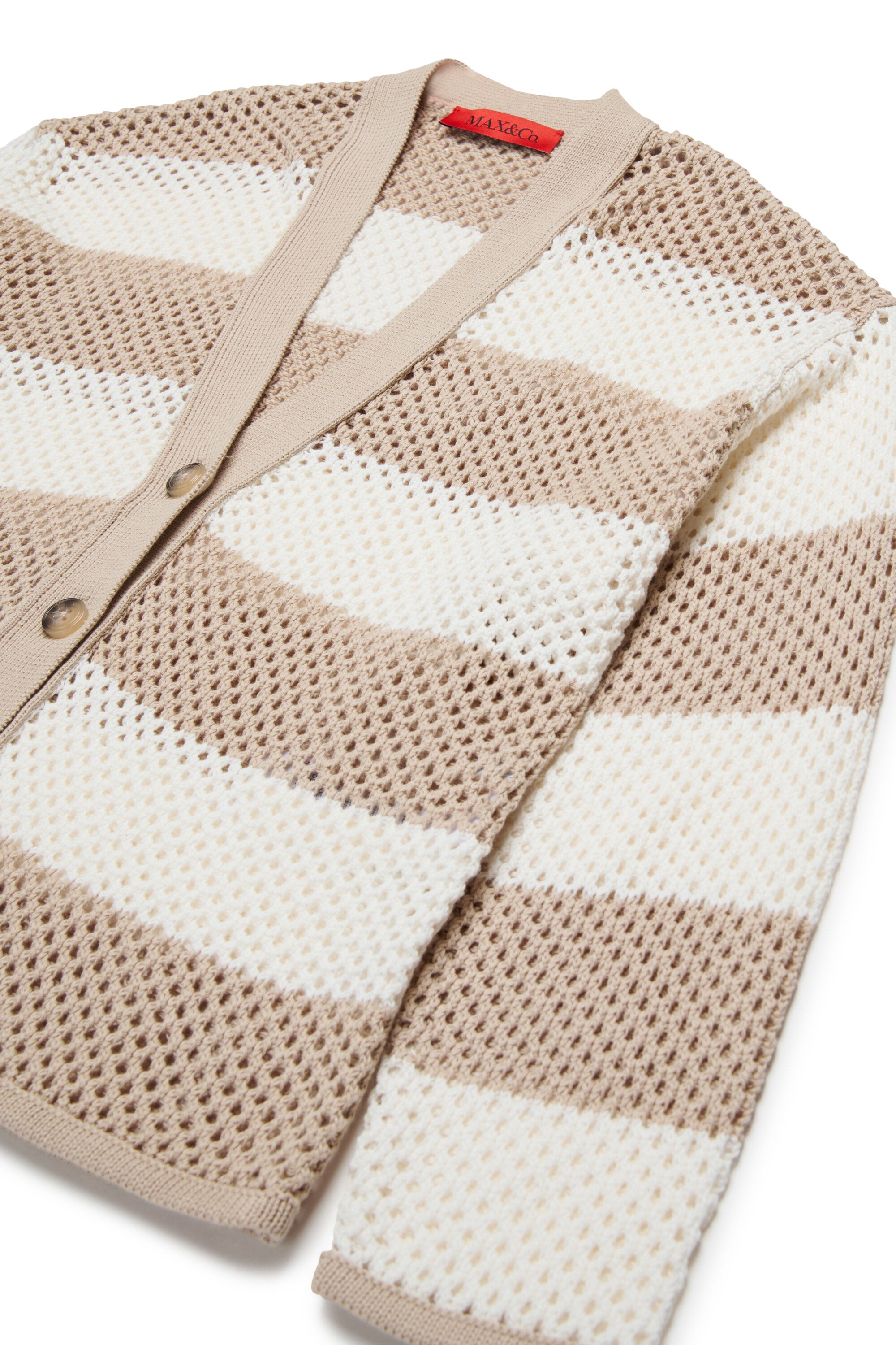 パンチングストライプニットカーディガン