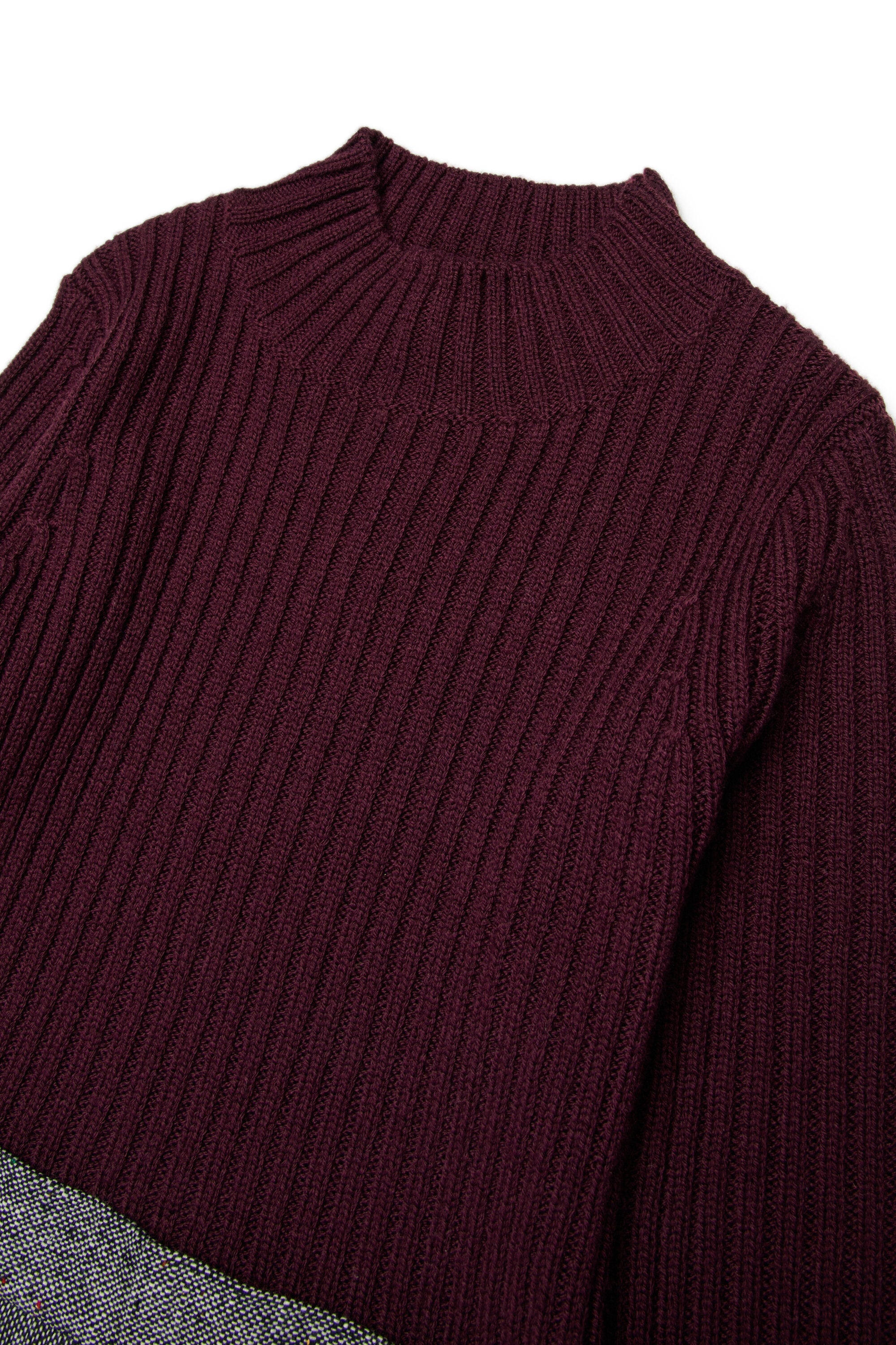 ニットとツイードのミニ・ドレス