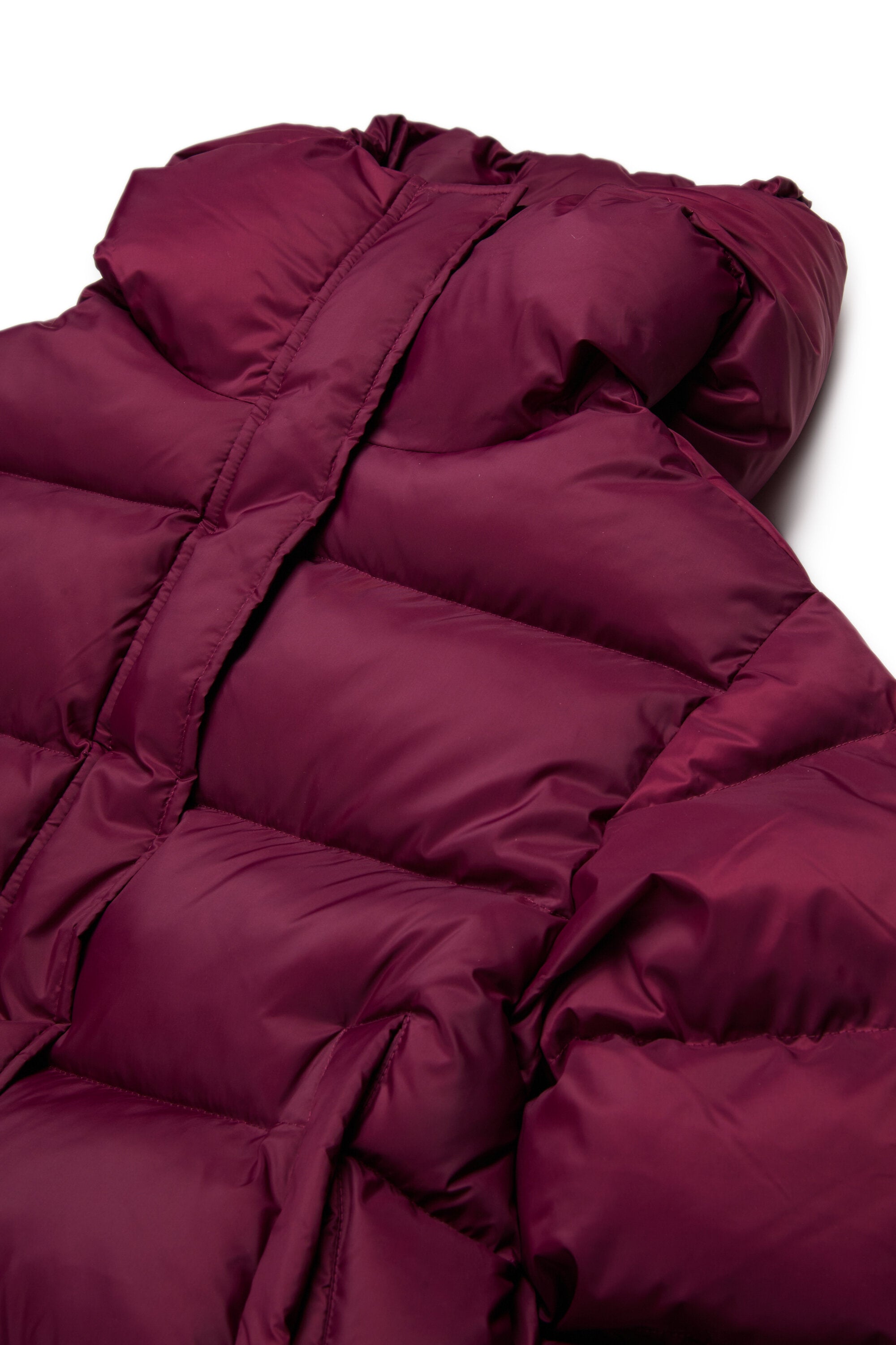 Short padded jacket with hood