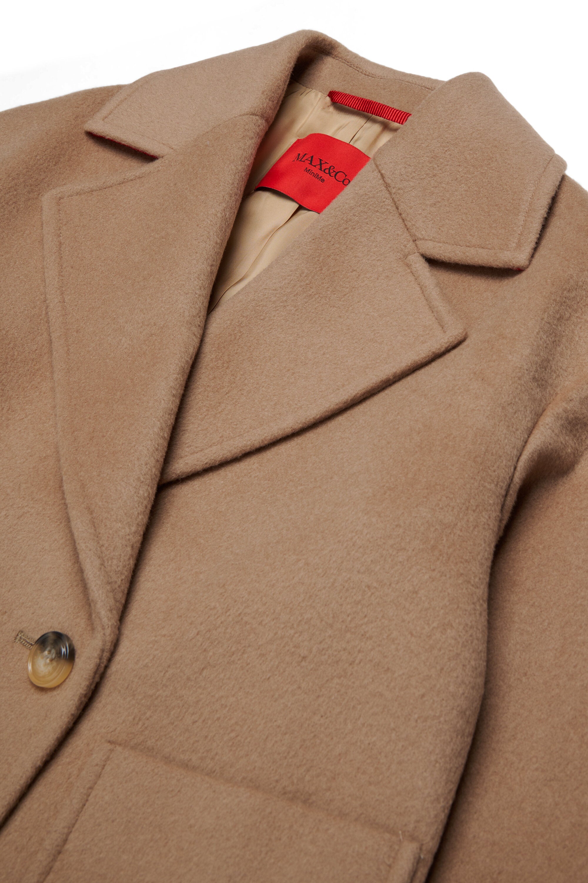 Shaved wool double-breasted caban coat