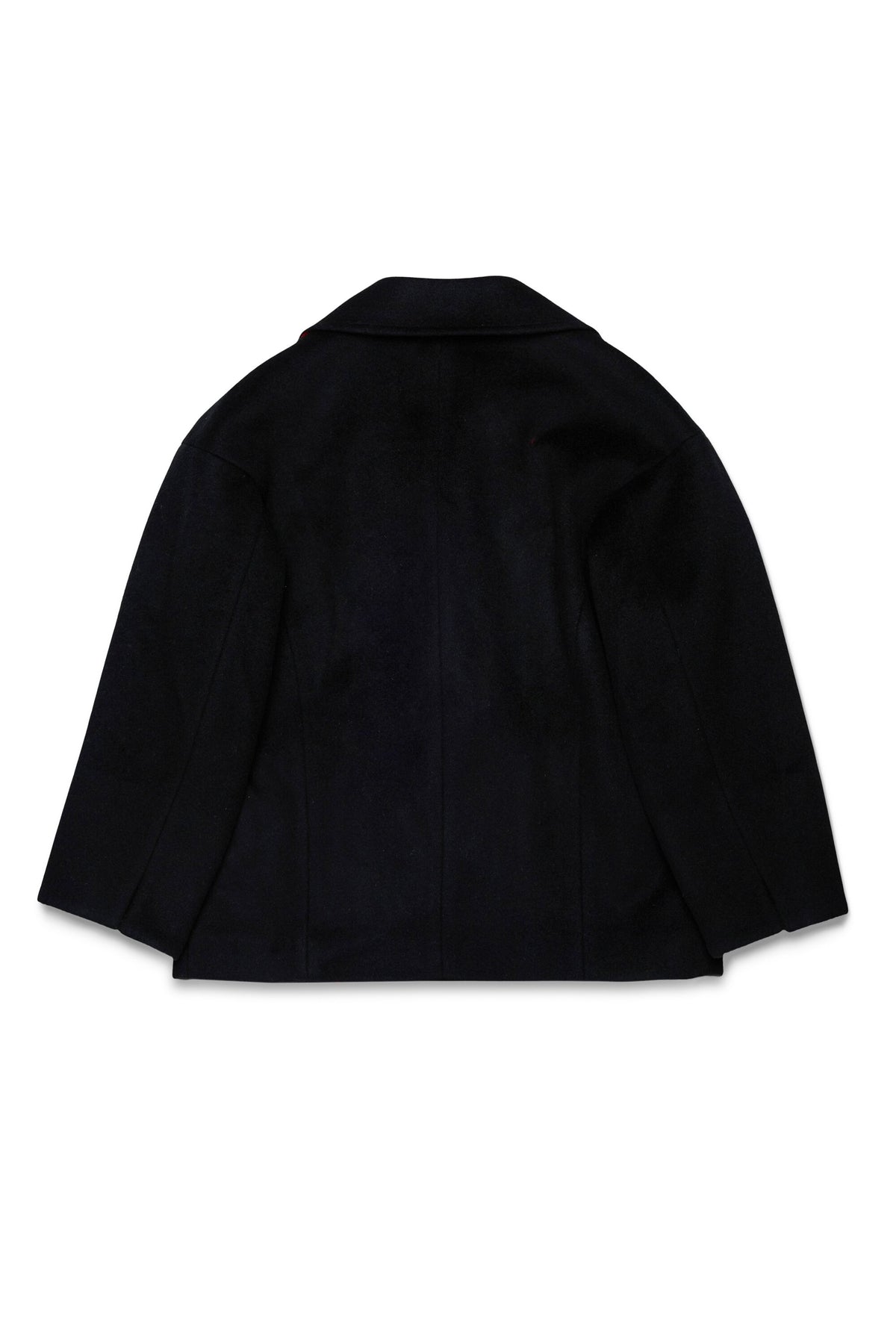 Shaved wool double-breasted caban coat