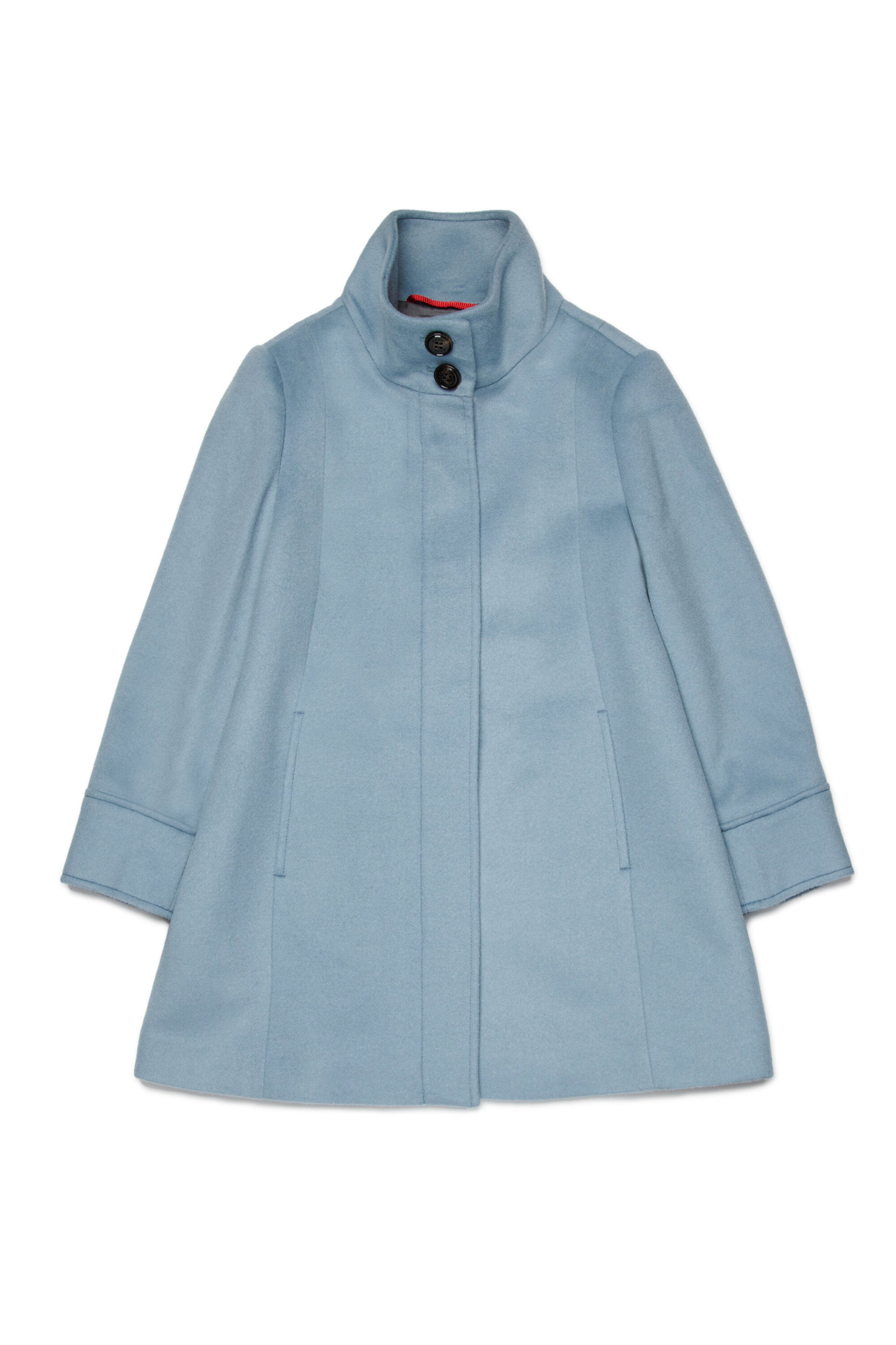 Aシェイプ・ウール混ロングコート