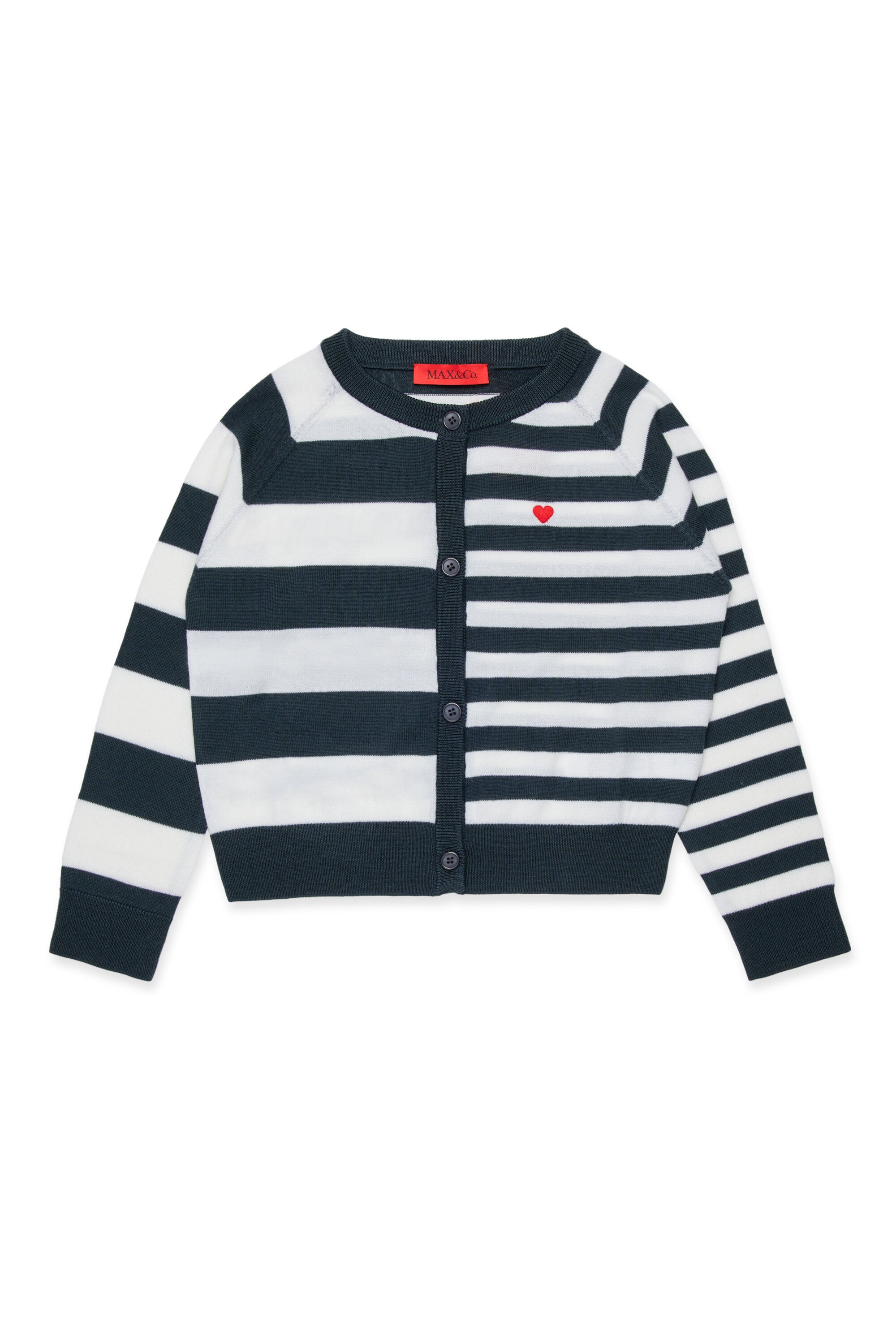 ストライプ・ウール混カーディガン