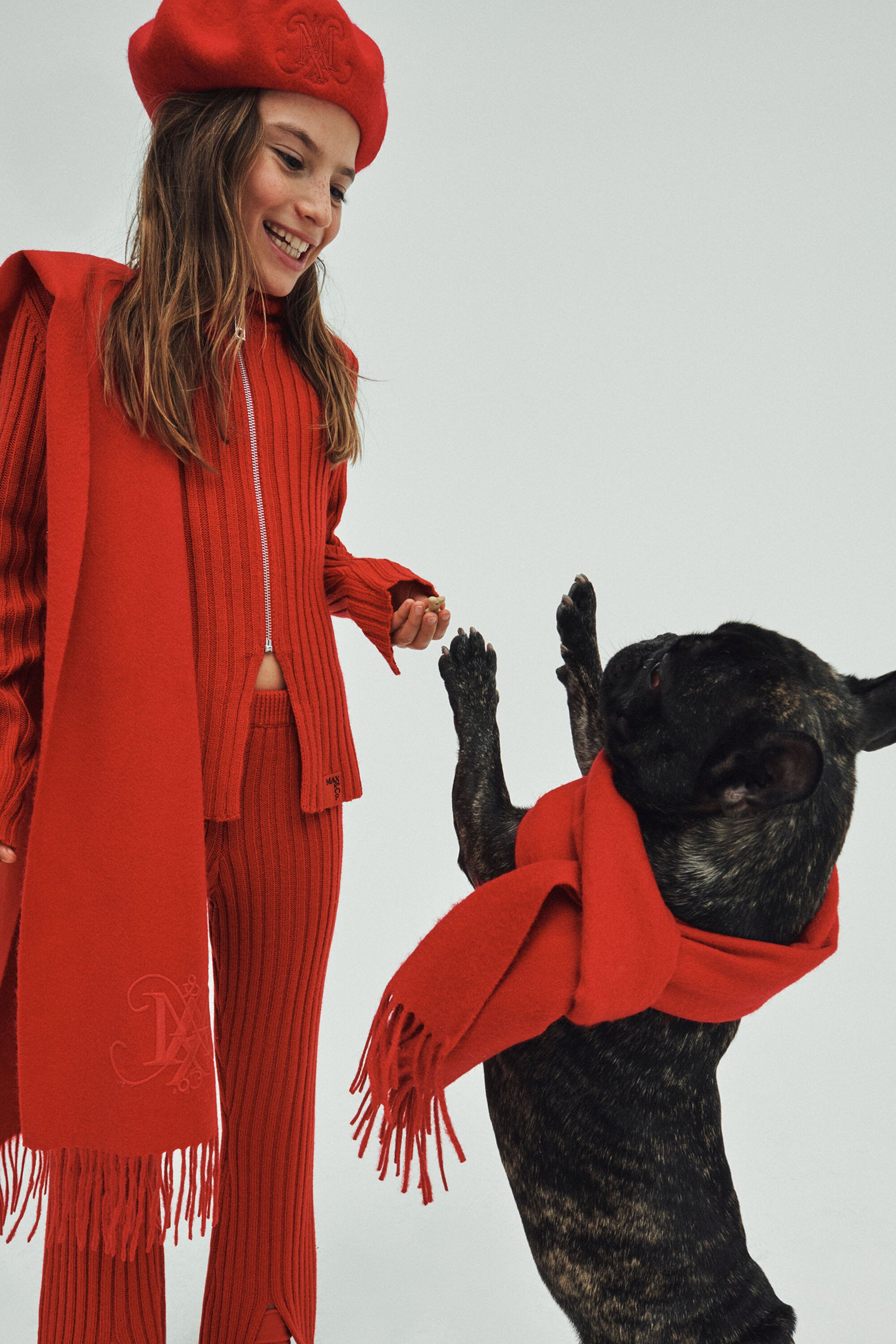 リブ編みウール混タートルネックカーディガン