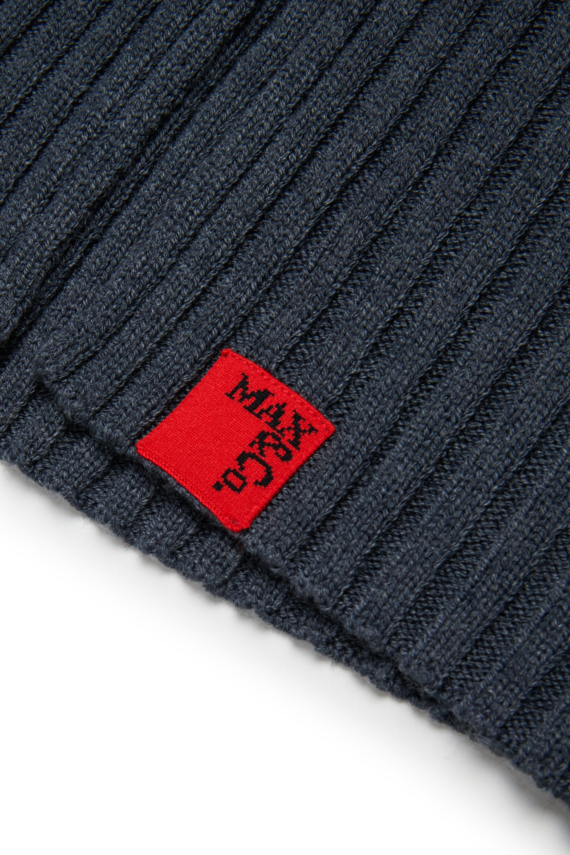 リブ編みウール混タートルネックカーディガン