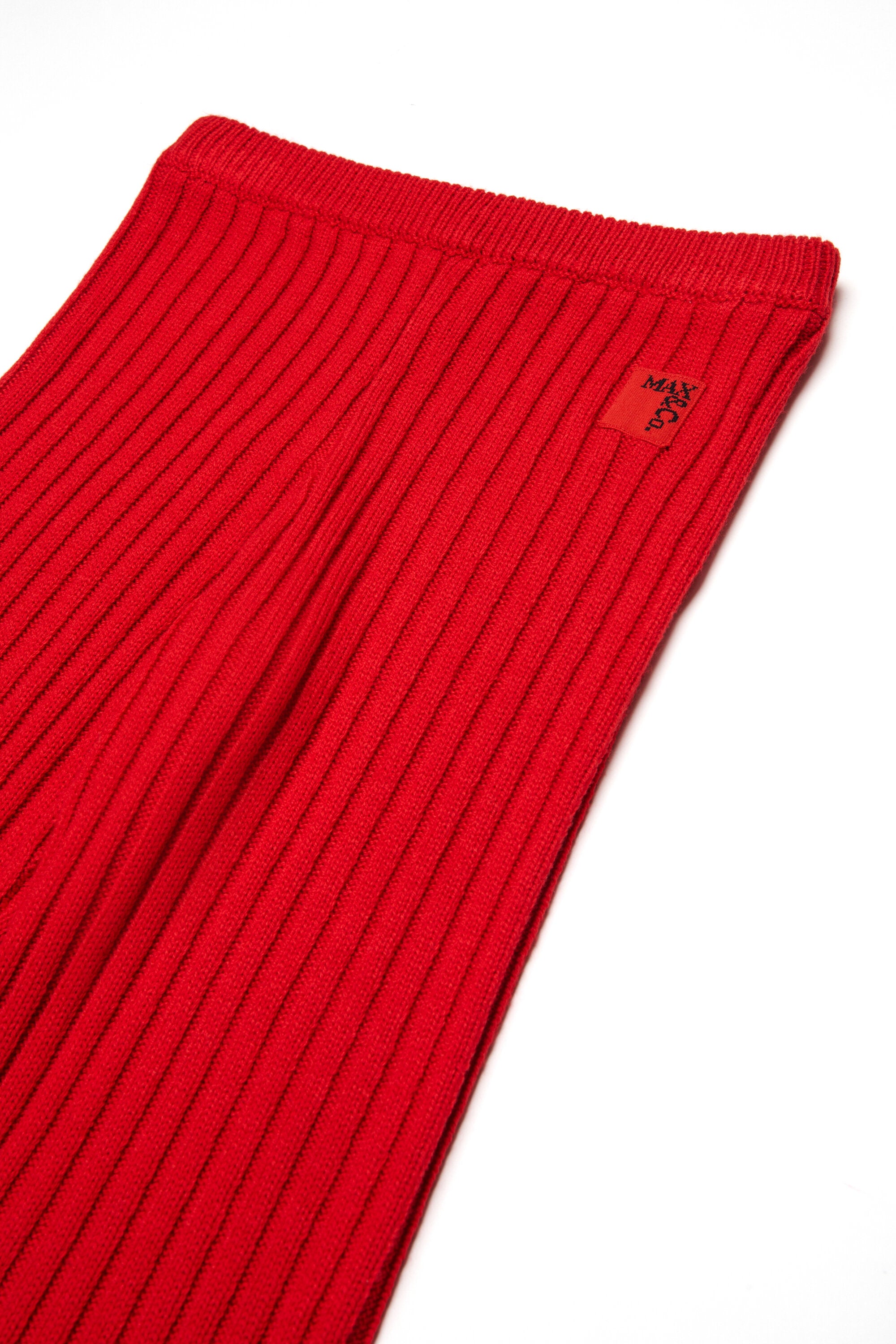 リブ編みウール混ニットパンツ