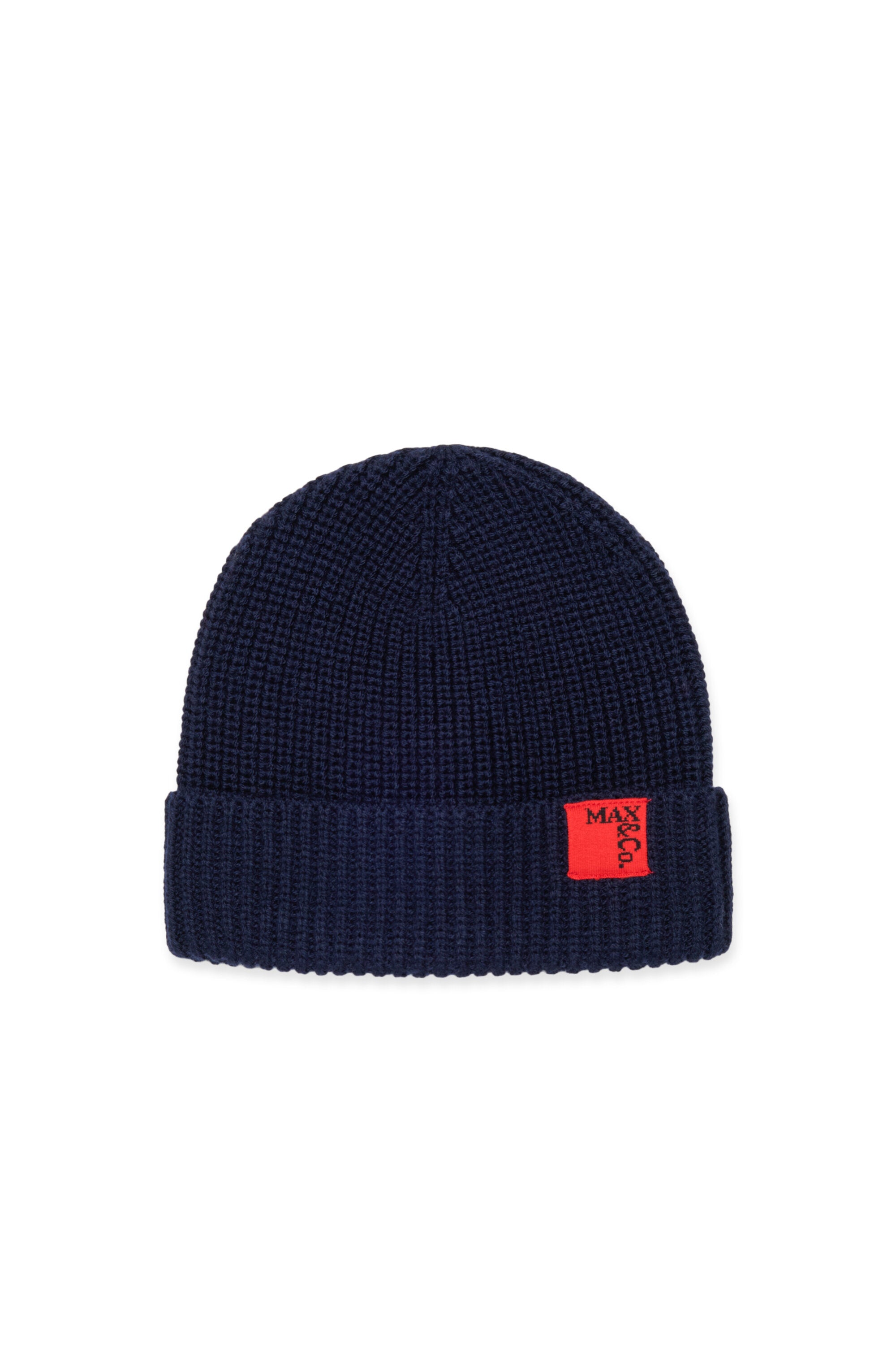 Wool blend beanie with patch