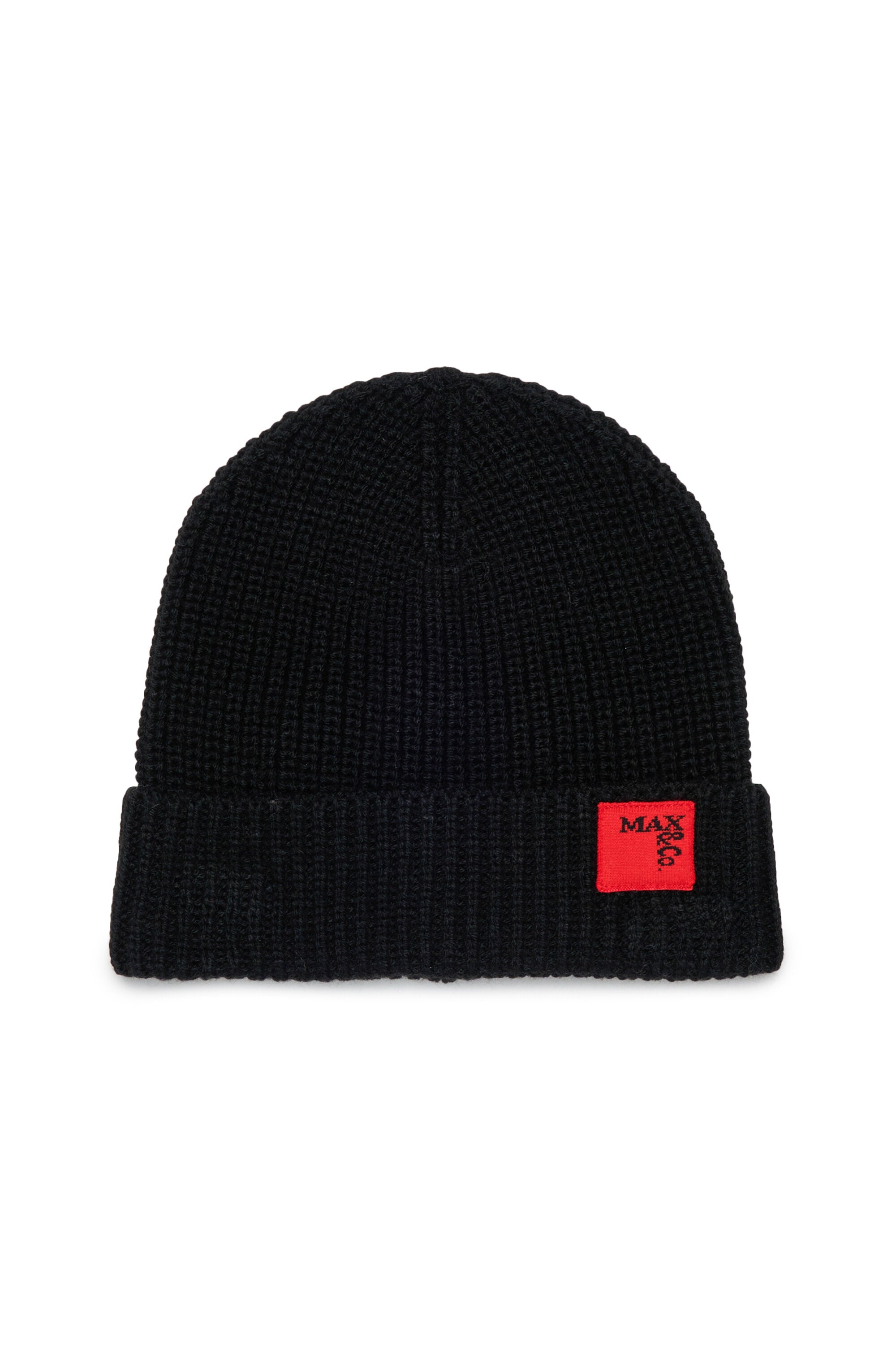 Wool blend beanie with patch