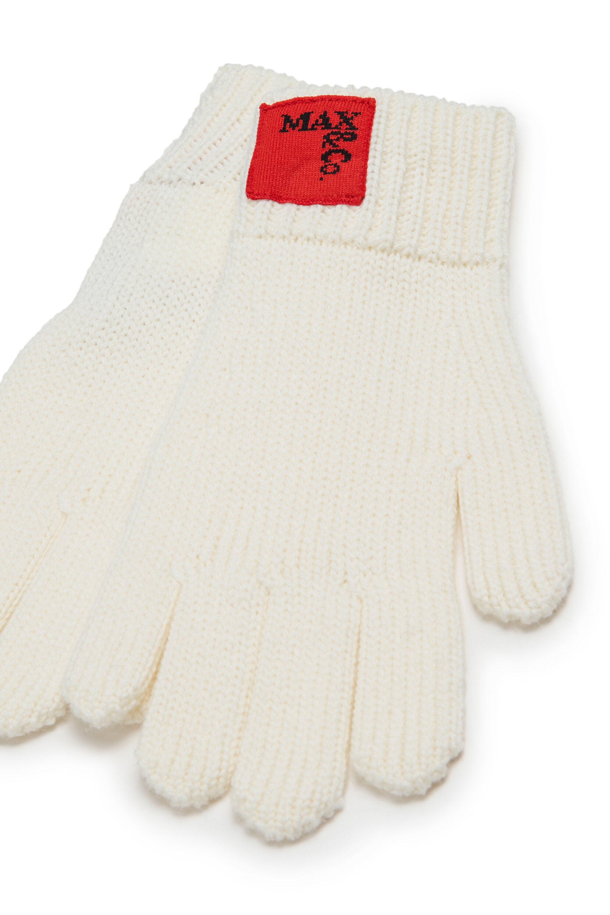 Wool blend gloves with patch