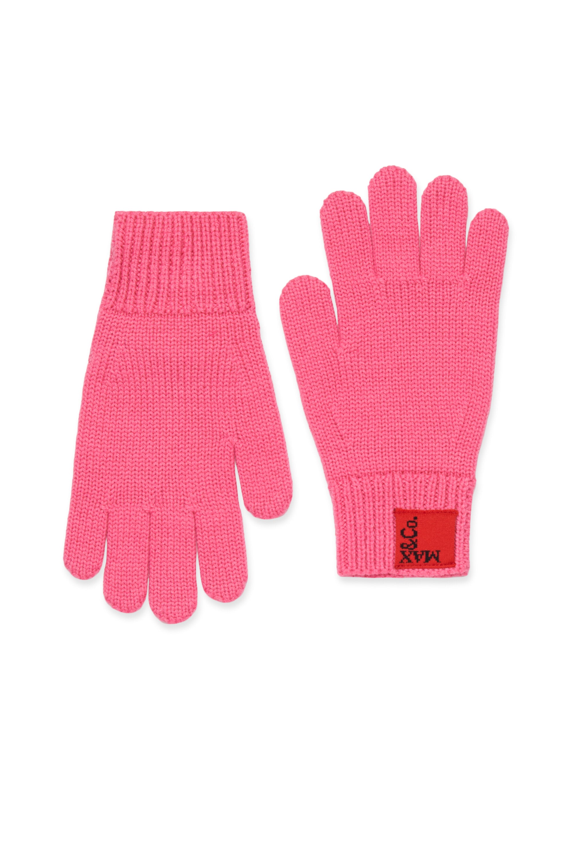 Wool blend gloves with patch