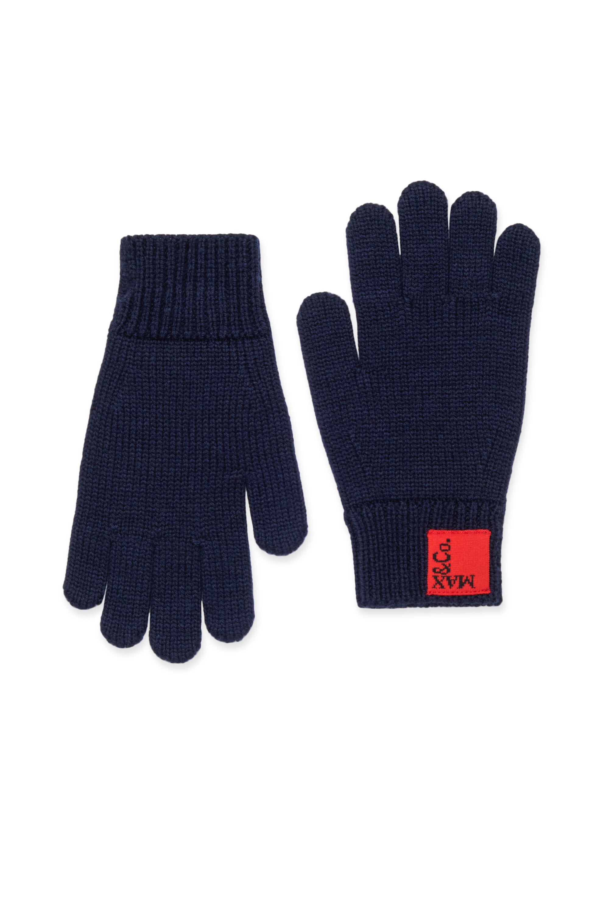 Wool blend gloves with patch