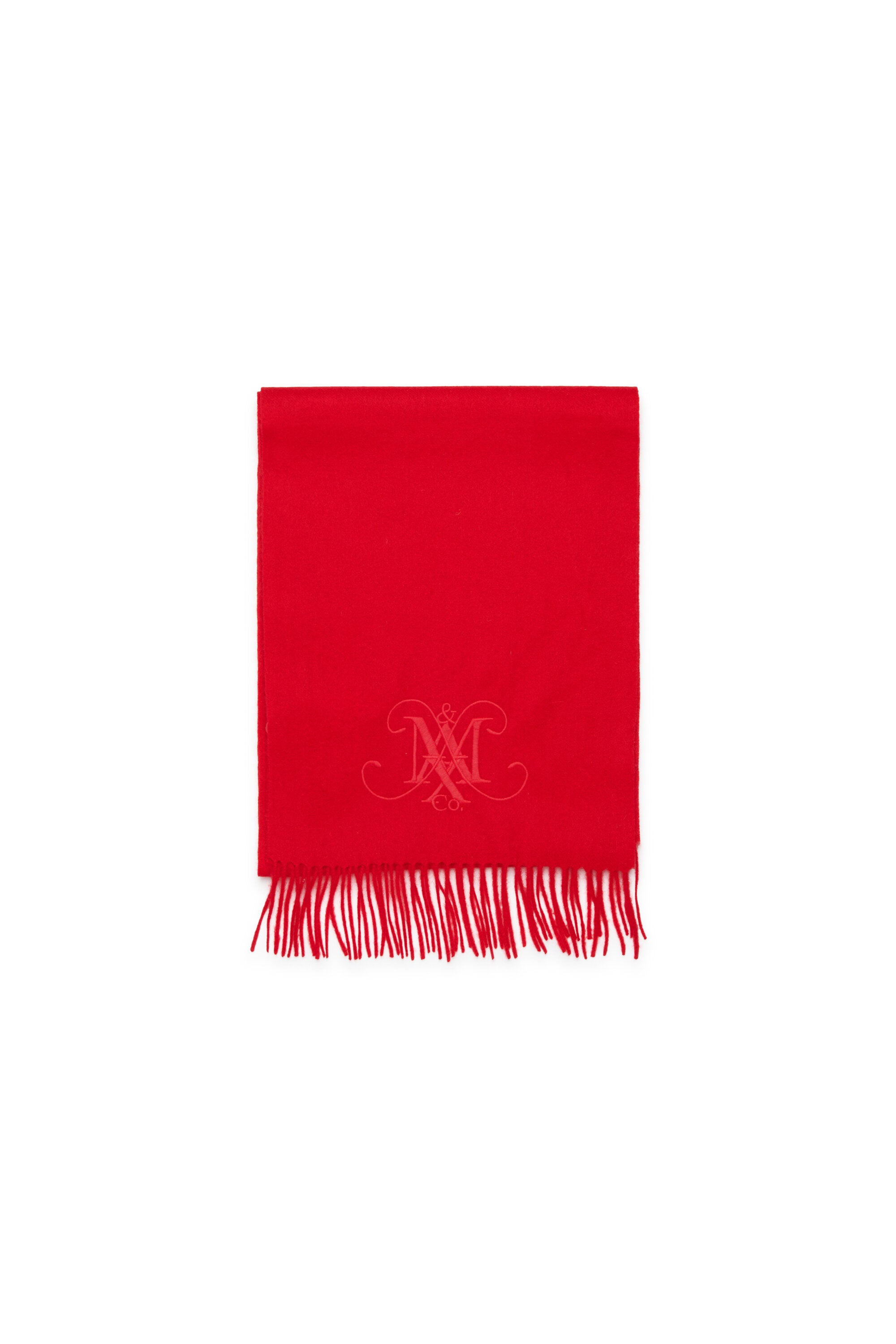 Wool scarf with embroidered logo