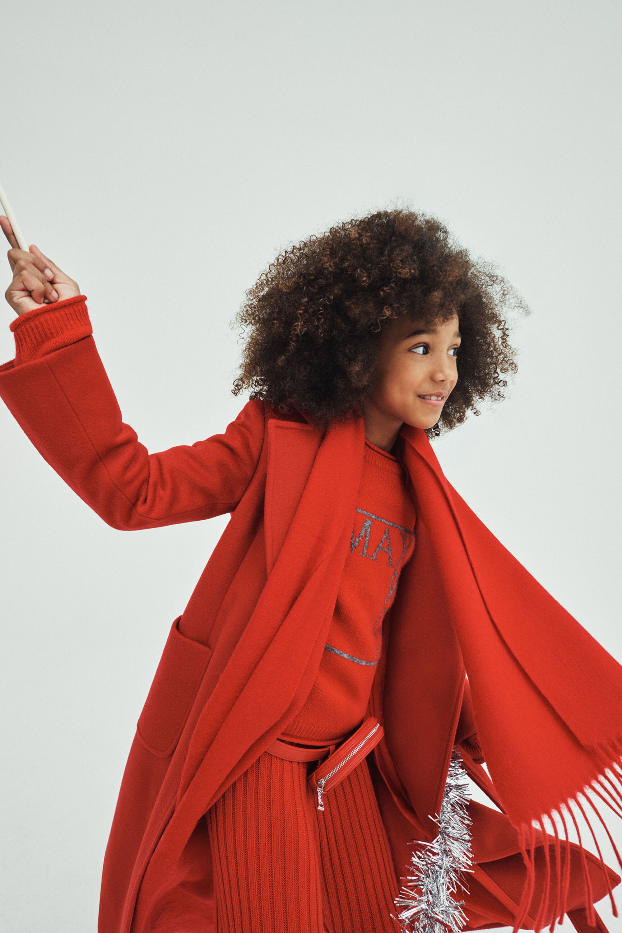 ロゴ刺繍入りウールマフラー