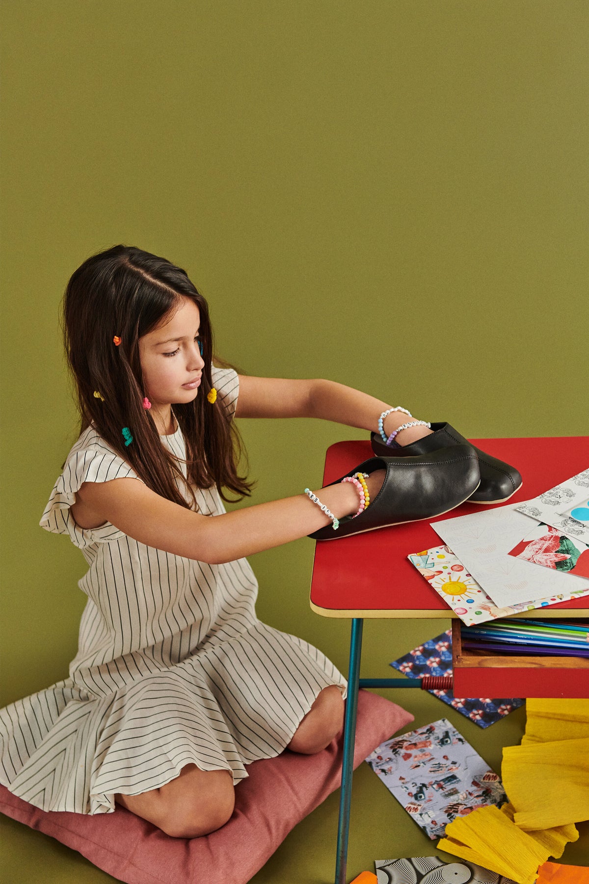 Striped dress with logo