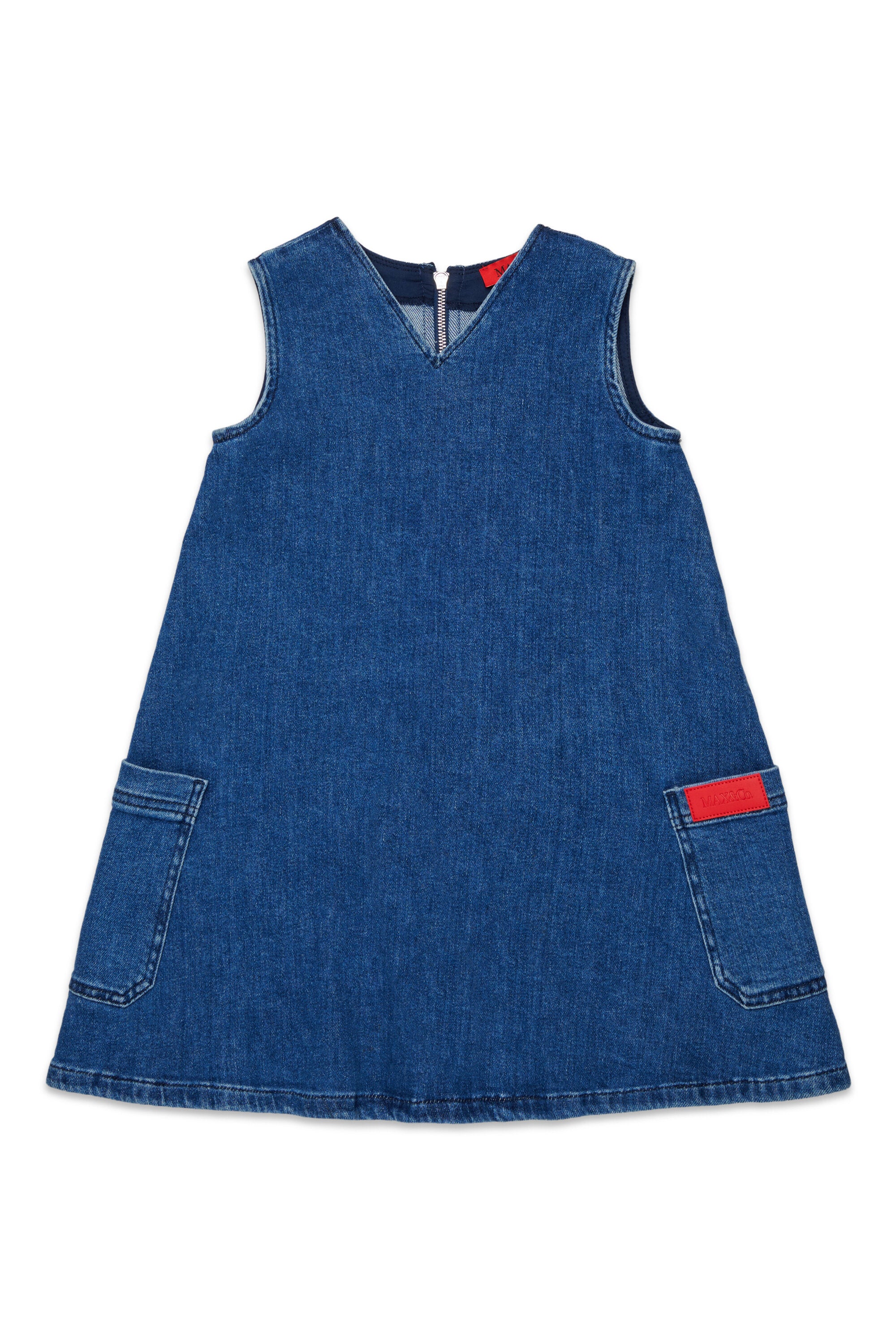 ロゴ入りデニムドレス