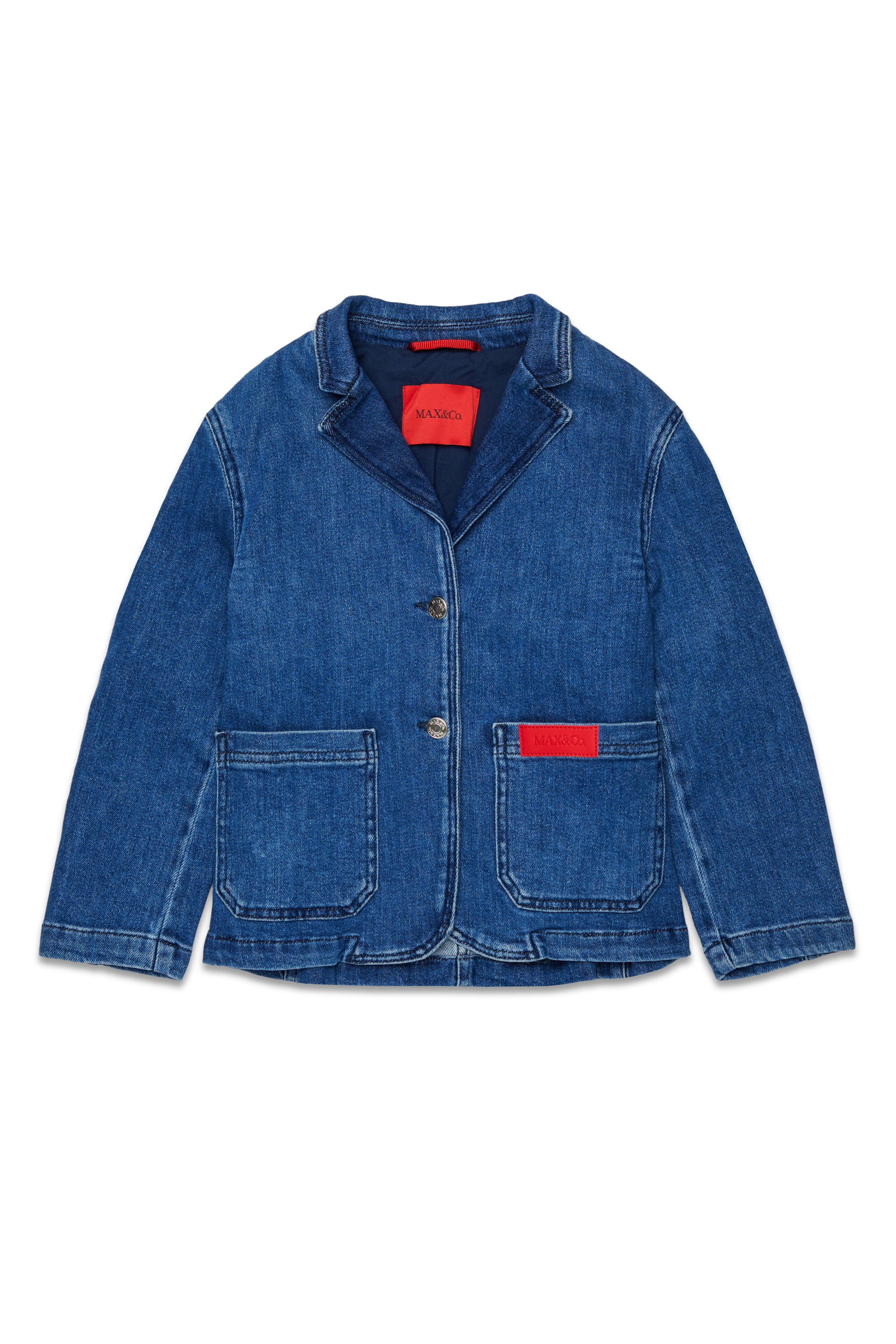 Denim blazer jacket with logo
