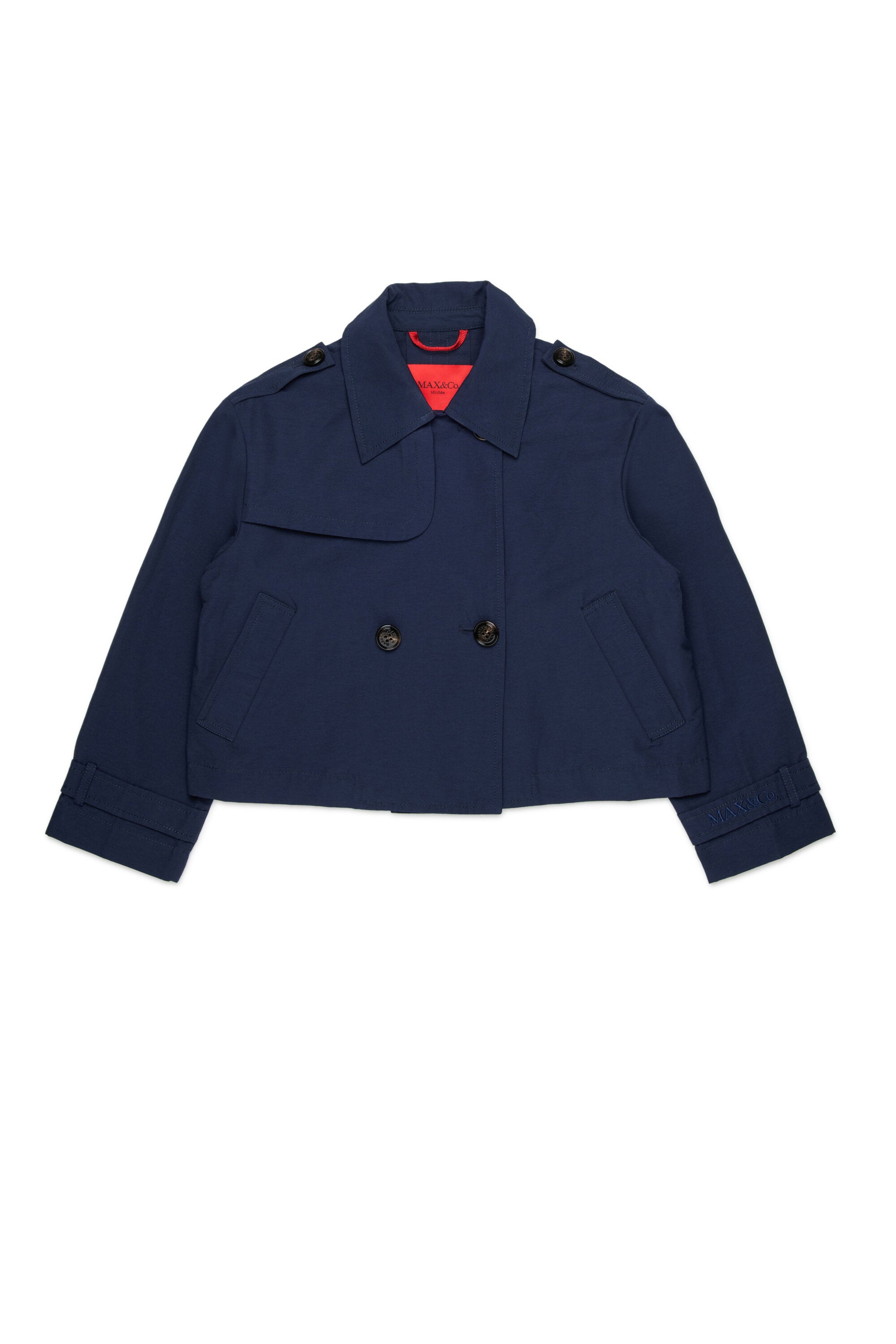 Double-breasted jacket with logo